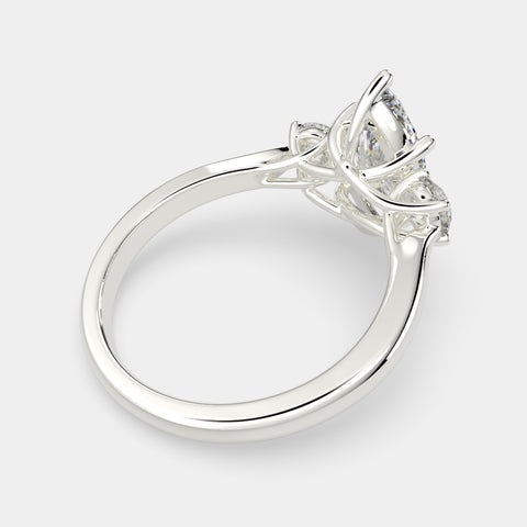 2.2 Carat VS1 D Lab Grown Diamond Trilogy Marquise Ring