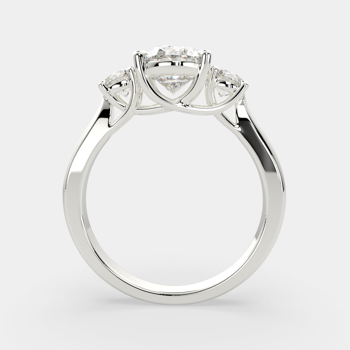2.2 Carat VS1 D Lab Grown Diamond Trilogy Oval Ring