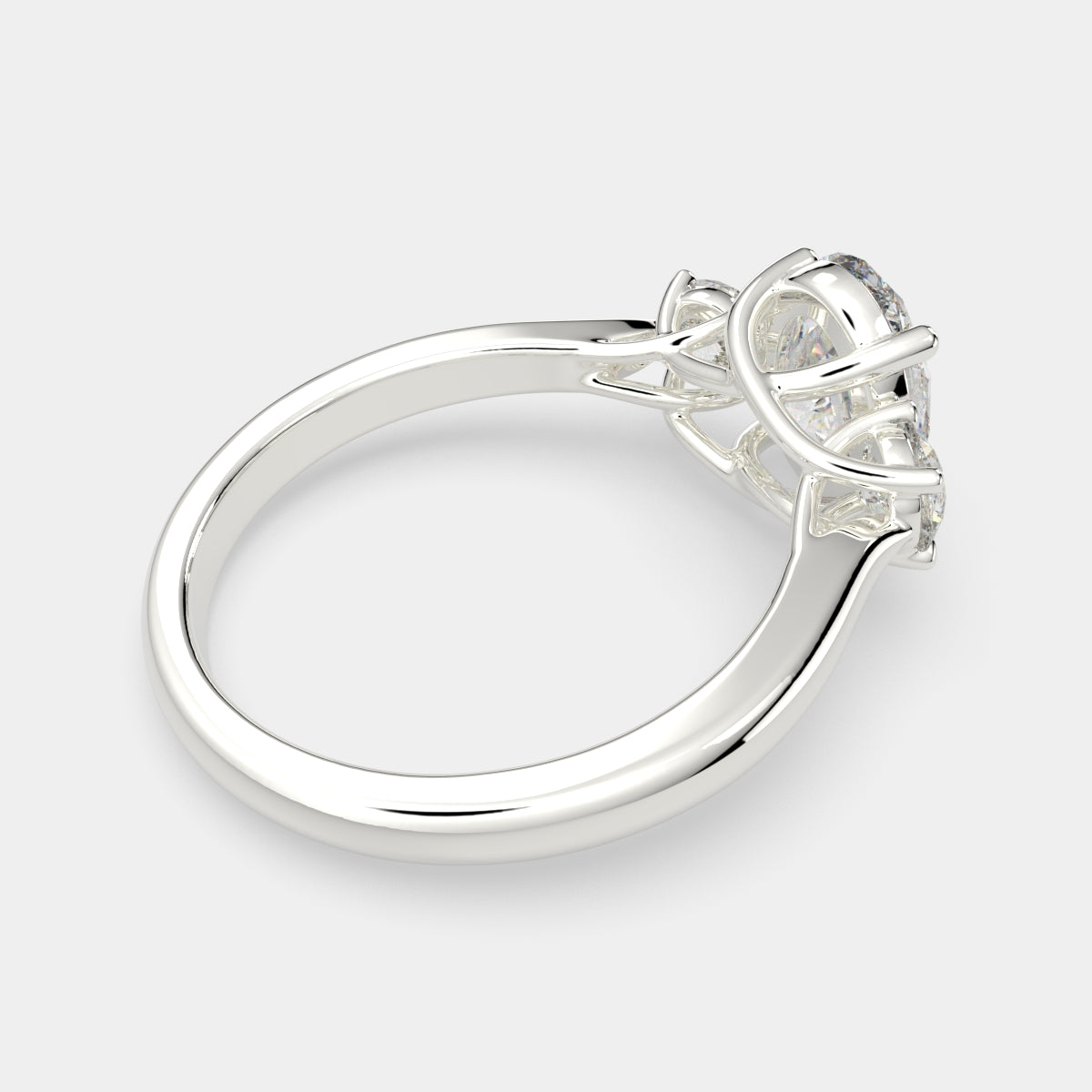 4.2 Carat VS1 D Lab Grown Diamond Trilogy Oval Ring