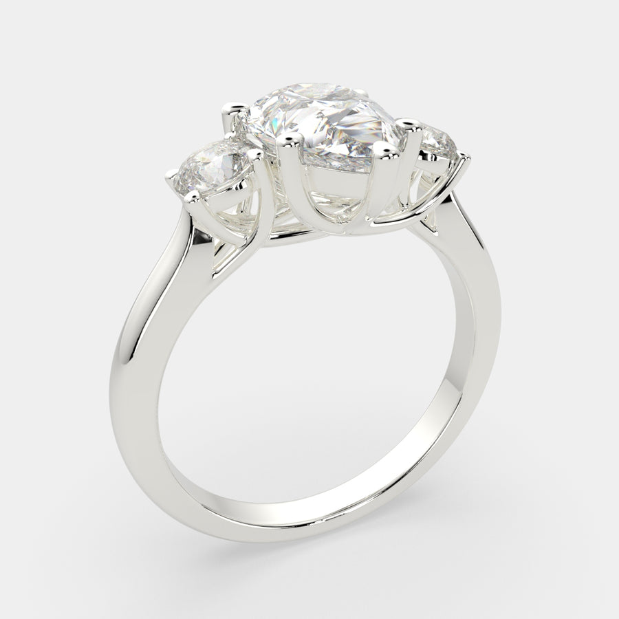 Hana 4.2 Carat Pear Cut 3 Stone Engagement Ring