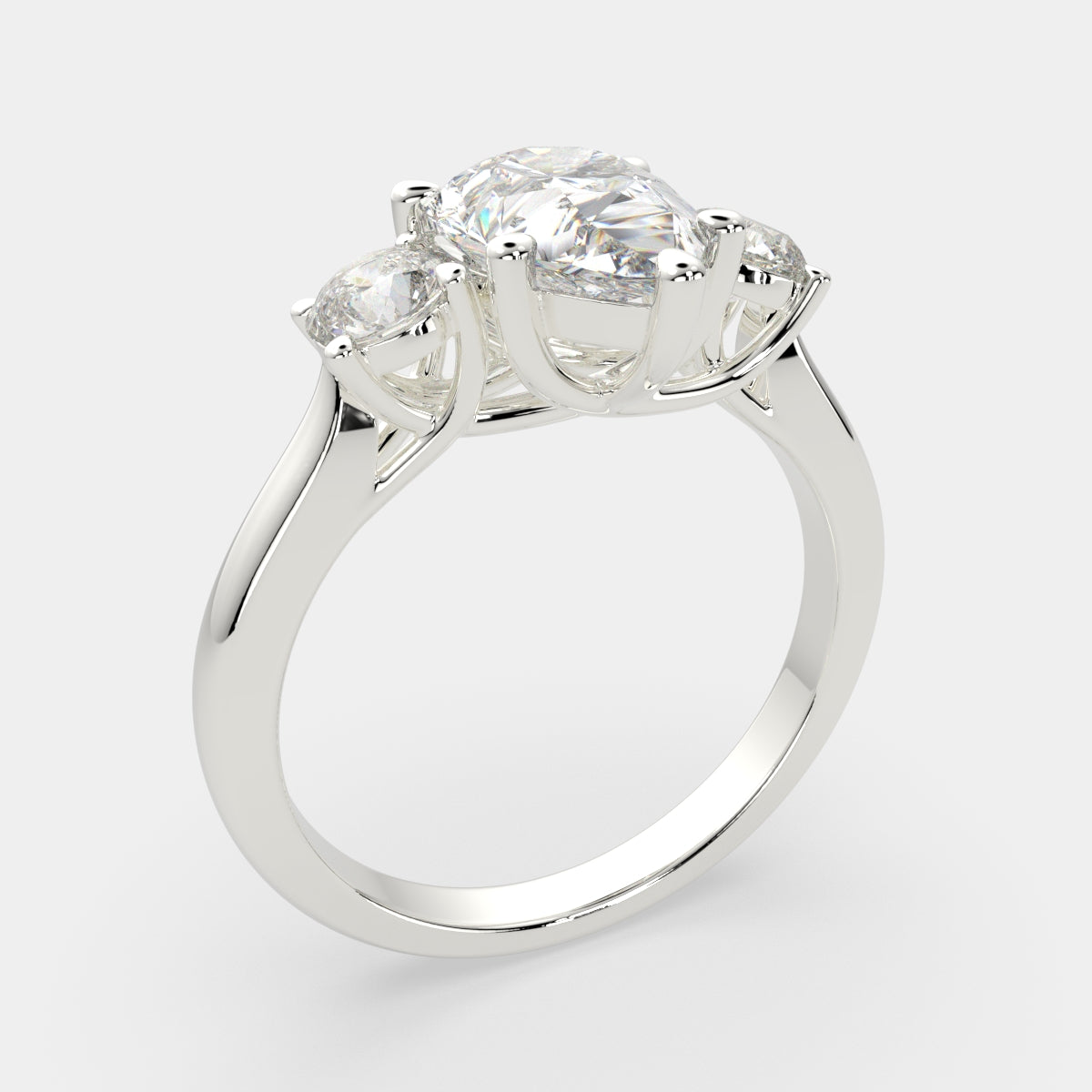 1.2 Carat VS1 D Lab Grown Diamond Trilogy Pear Ring