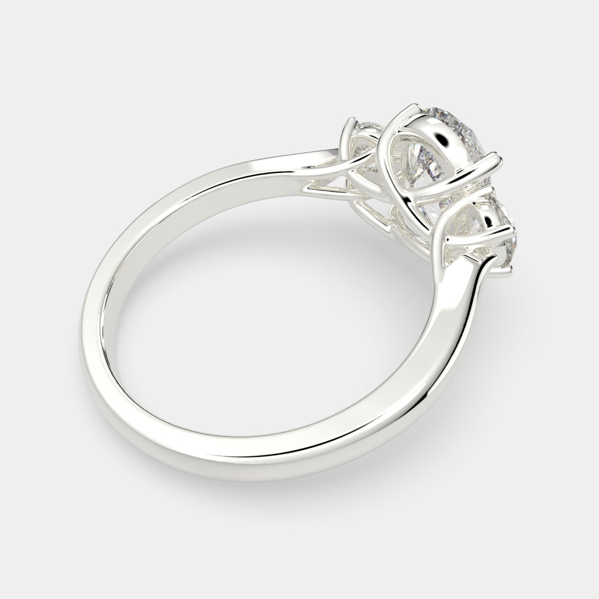 1.2 Carat VS1 D Lab Grown Diamond Trilogy Pear Ring