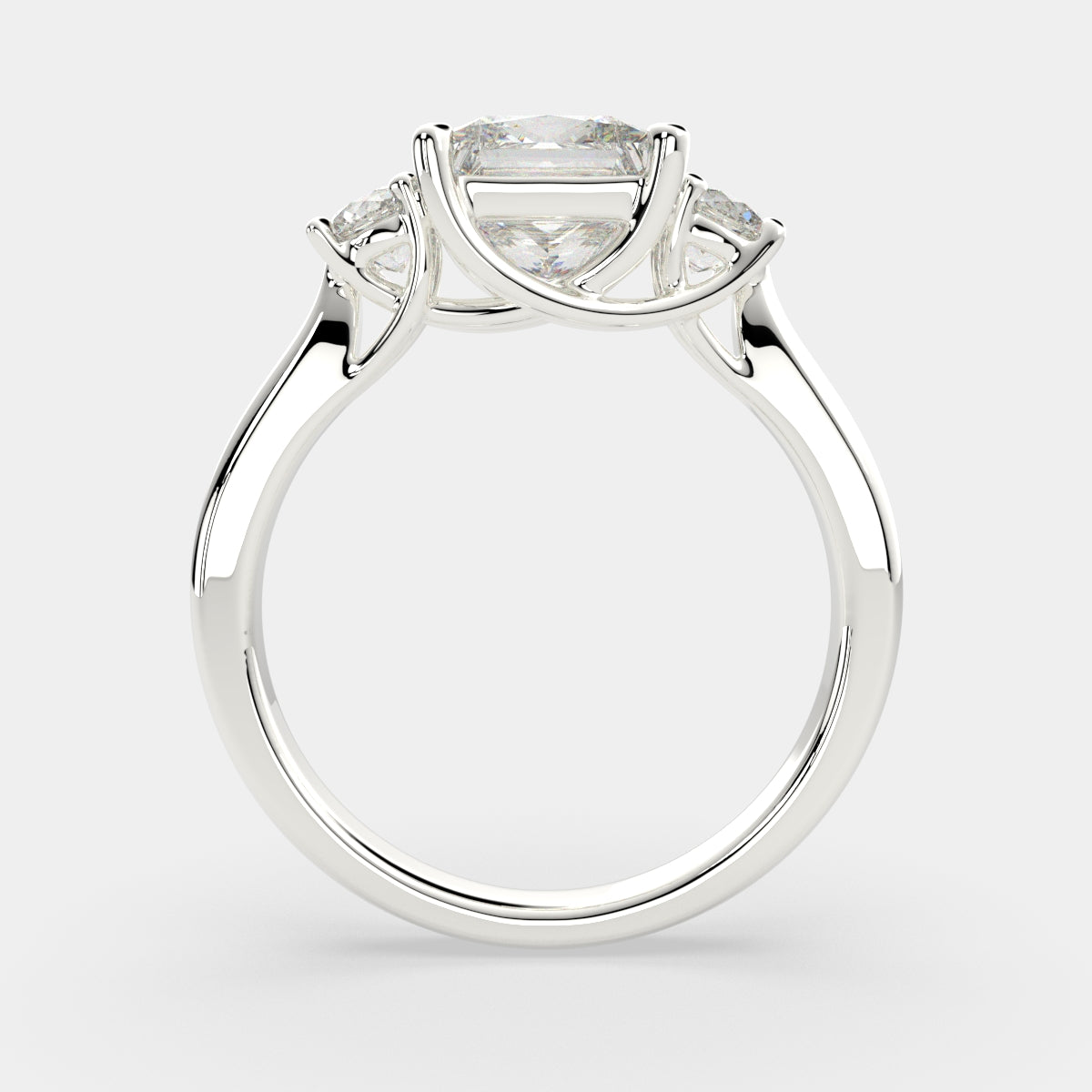 3.2 Carat VS1 D Lab Grown Diamond Trilogy Princess Ring