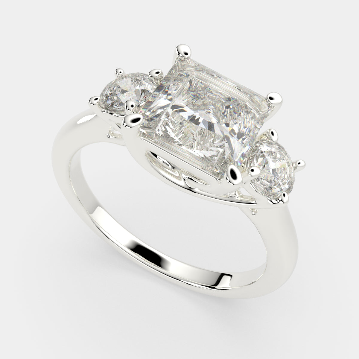 1.2 Carat VS1 D Lab Grown Diamond Trilogy Princess Ring