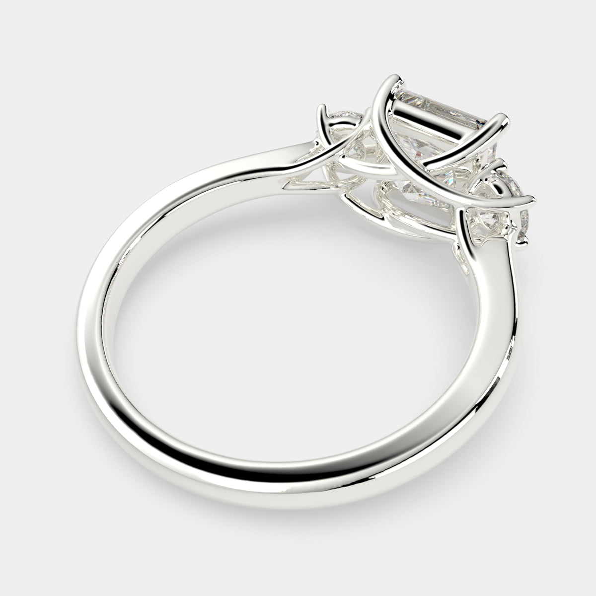 3.2 Carat VS1 D Lab Grown Diamond Trilogy Princess Ring