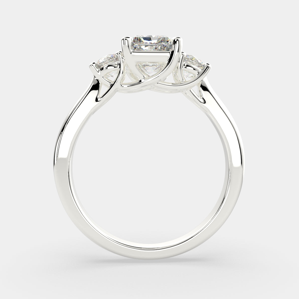 1.2 Carat VS1 D Lab Grown Diamond Trilogy Radiant Ring