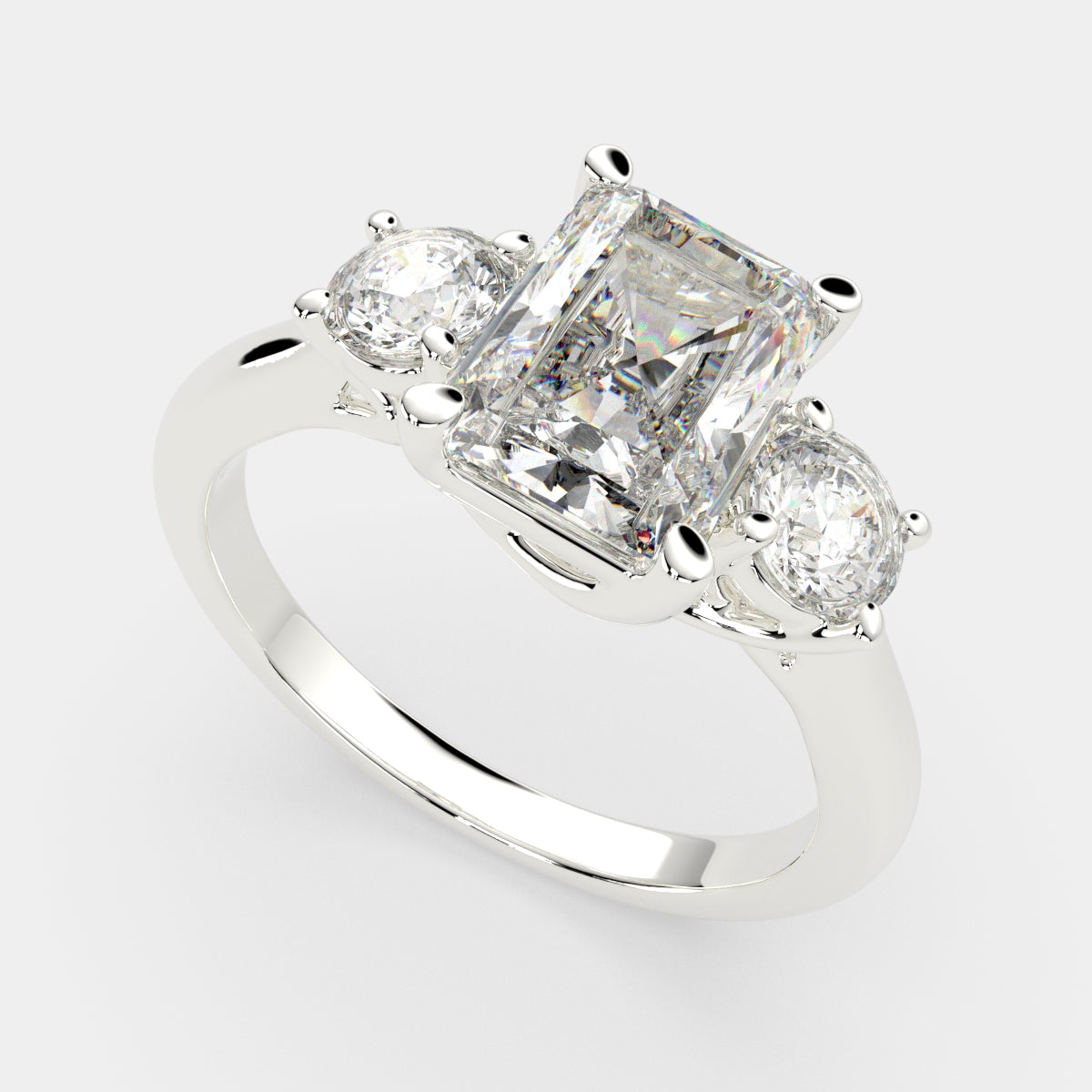 1.2 Carat VS1 D Lab Grown Diamond Trilogy Radiant Ring