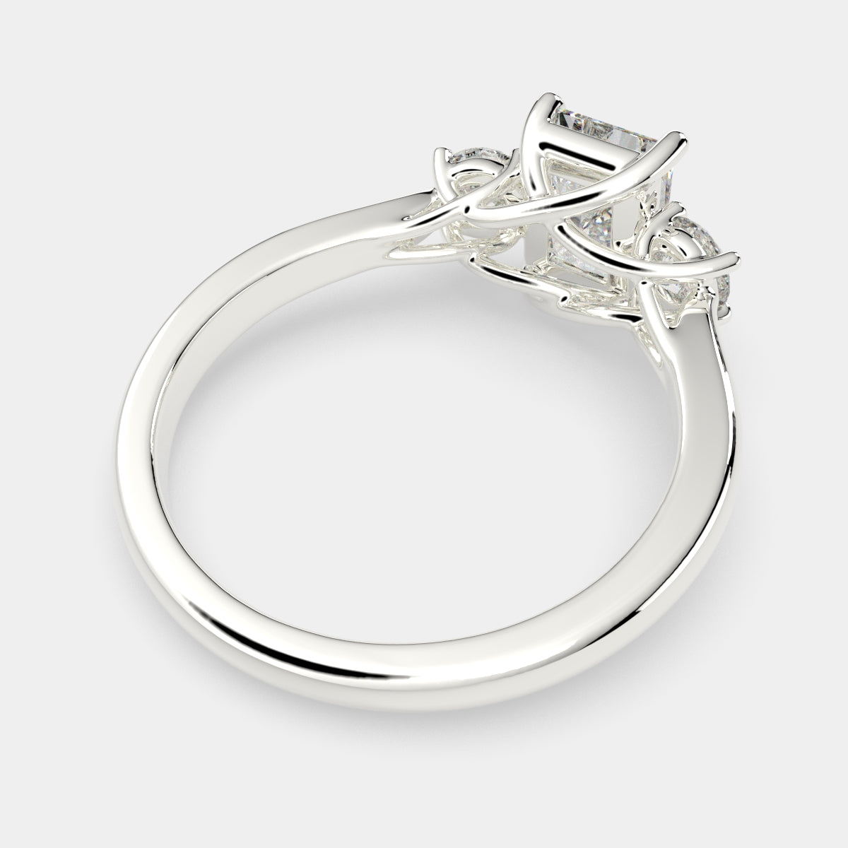 4.2 Carat VS1 D Lab Grown Diamond Trilogy Radiant Ring
