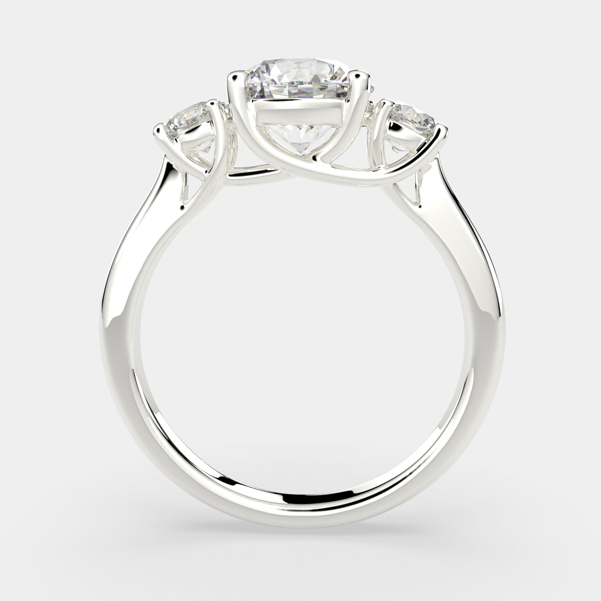 2.2 Carat VS1 D Lab Grown Diamond Trilogy Round Ring