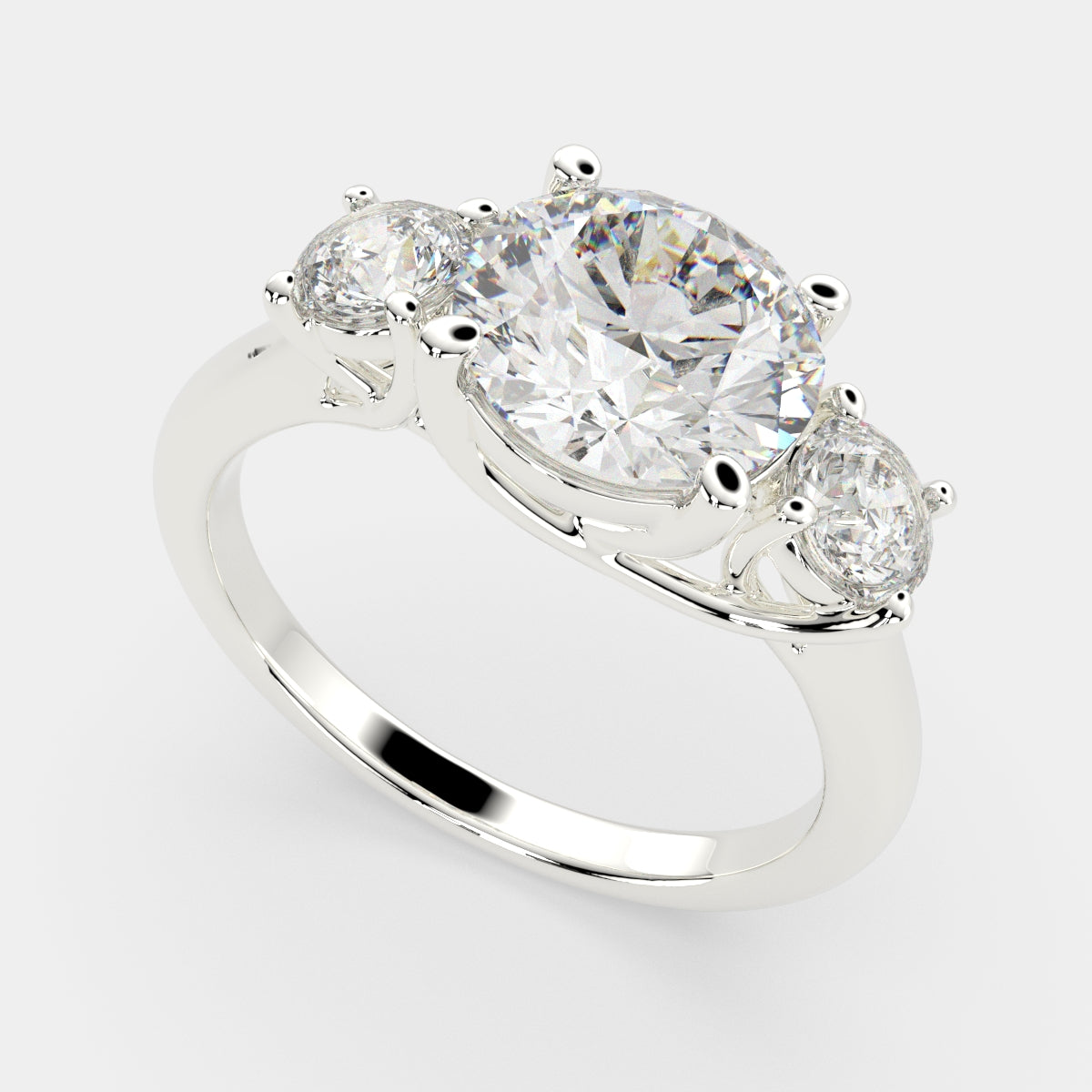 1.2 Carat VS1 D Lab Grown Diamond Trilogy Round Ring