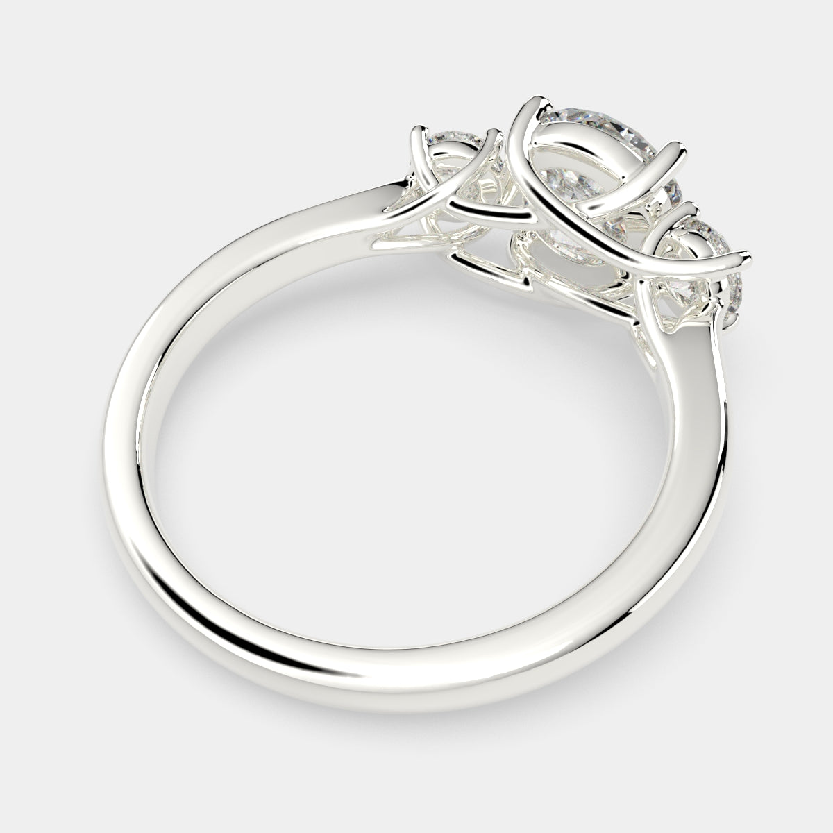 4.2 Carat VS1 D Lab Grown Diamond Trilogy Round Ring