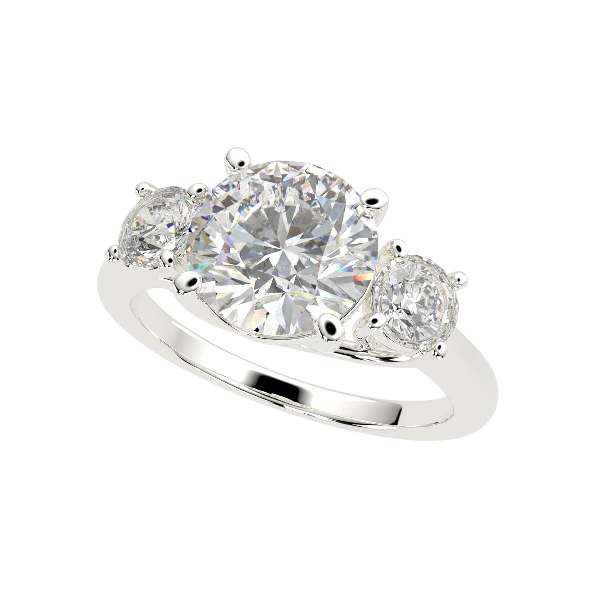 1.2 Carat VS1 D Lab Grown Diamond Trilogy Round Ring