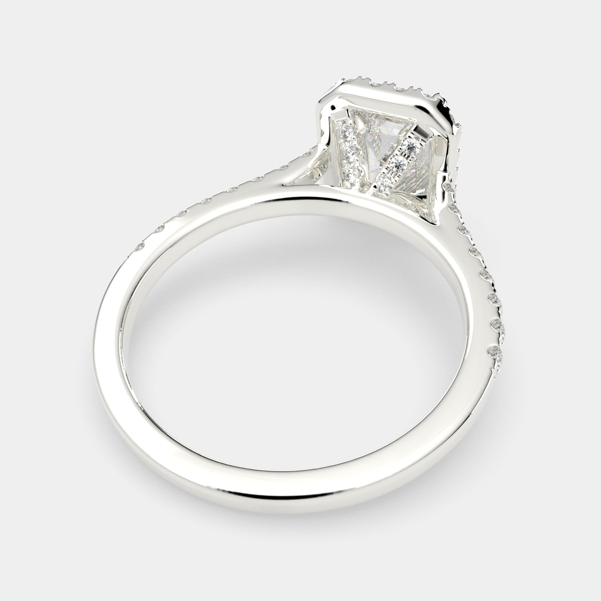 4.4 Carat VS1 D Lab Grown Diamond Halo Pave Emerald Ring