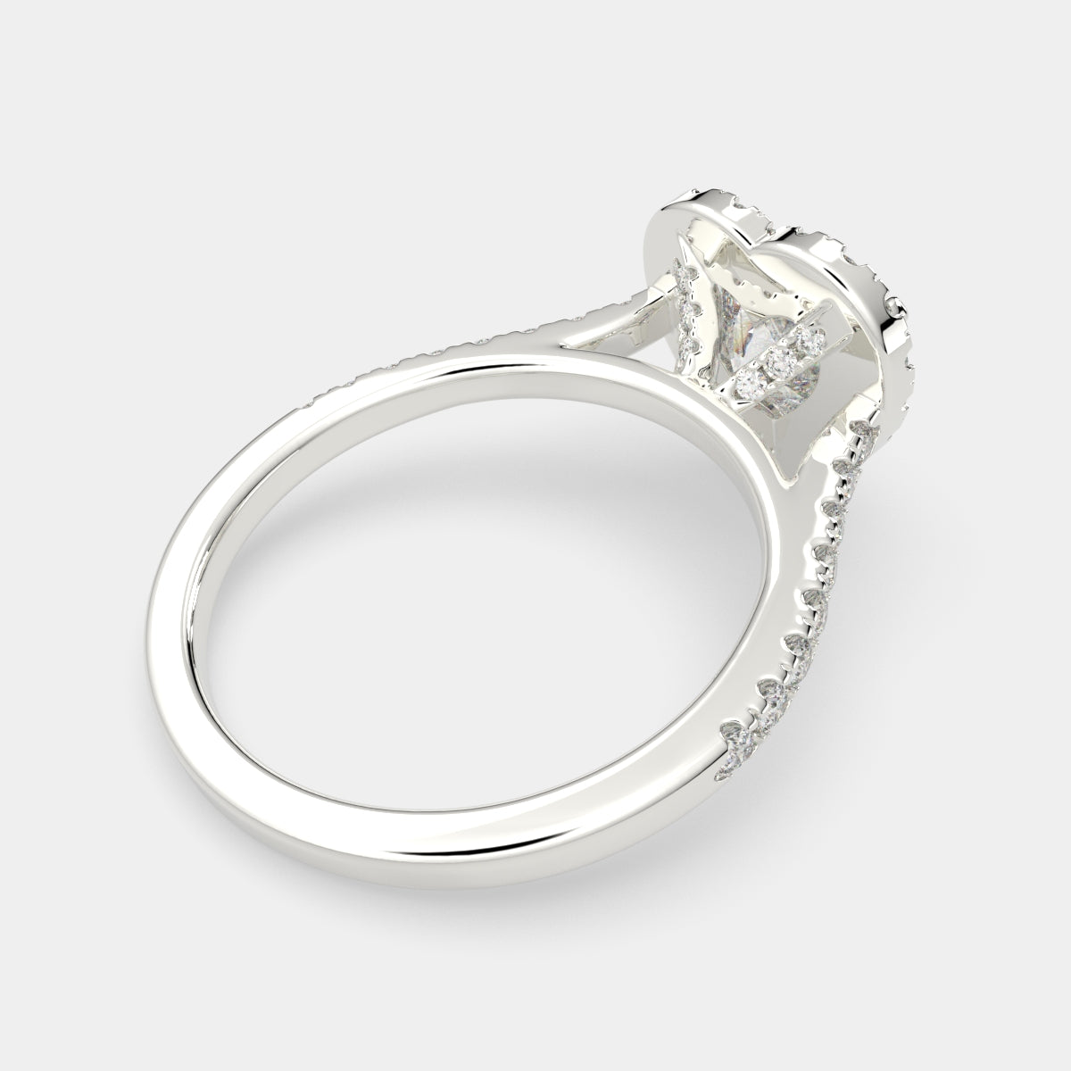 1.4 Carat VS1 D Lab Grown Diamond Halo Pave Heart Ring
