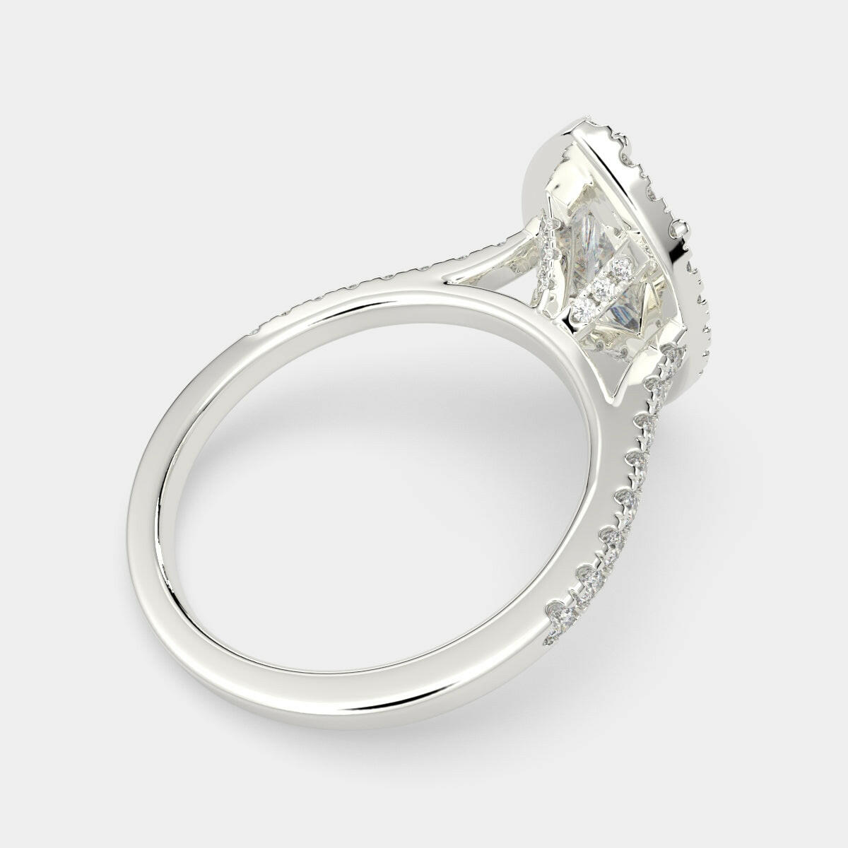 3.4 Carat VS1 D Lab Grown Diamond Halo Pave Marquise Ring