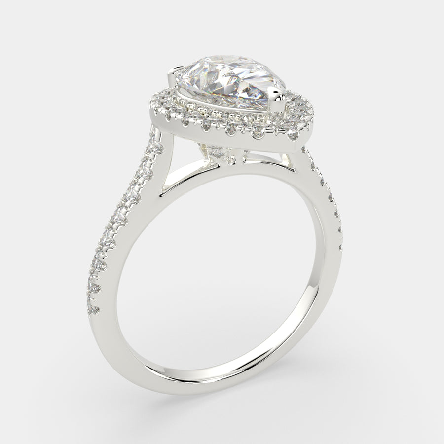 Isadora 1.4 Carat Pear Cut Halo Pave Engagement Ring