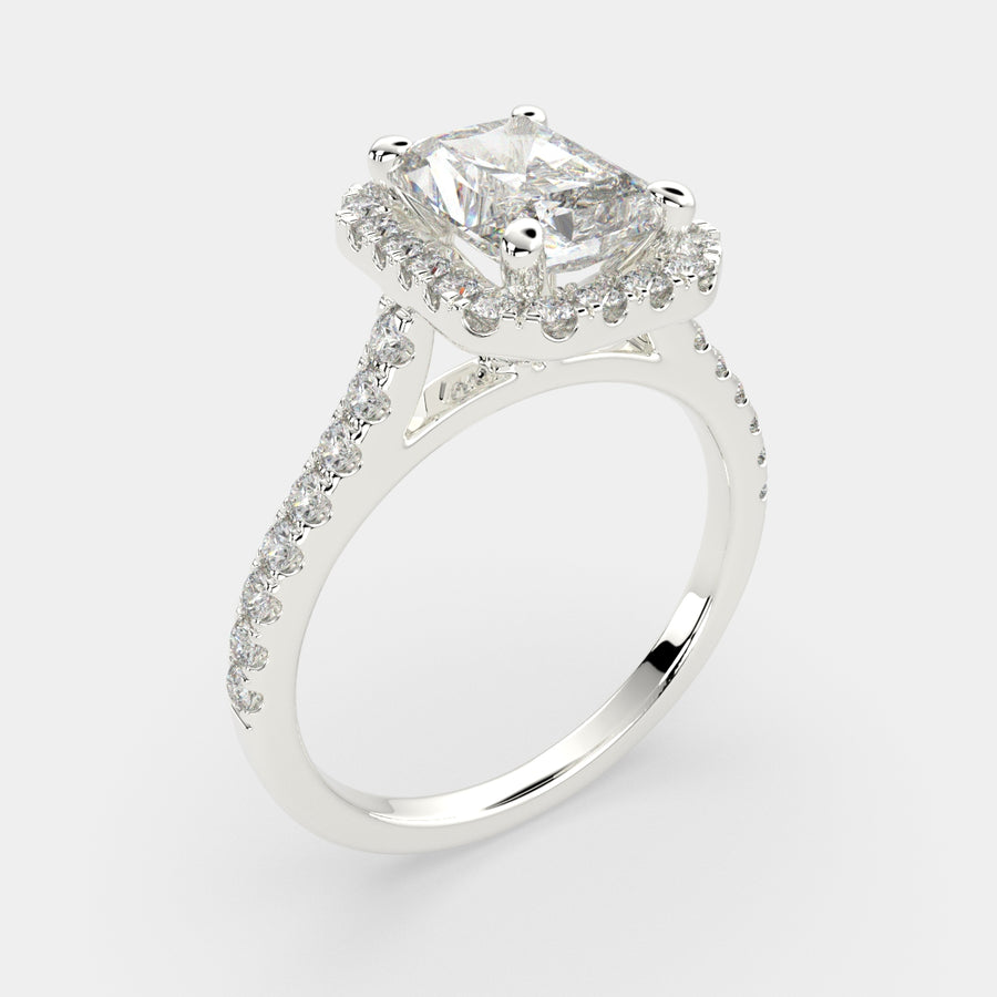 Isadora 1.4 Carat Radiant Cut Halo Pave Engagement Ring