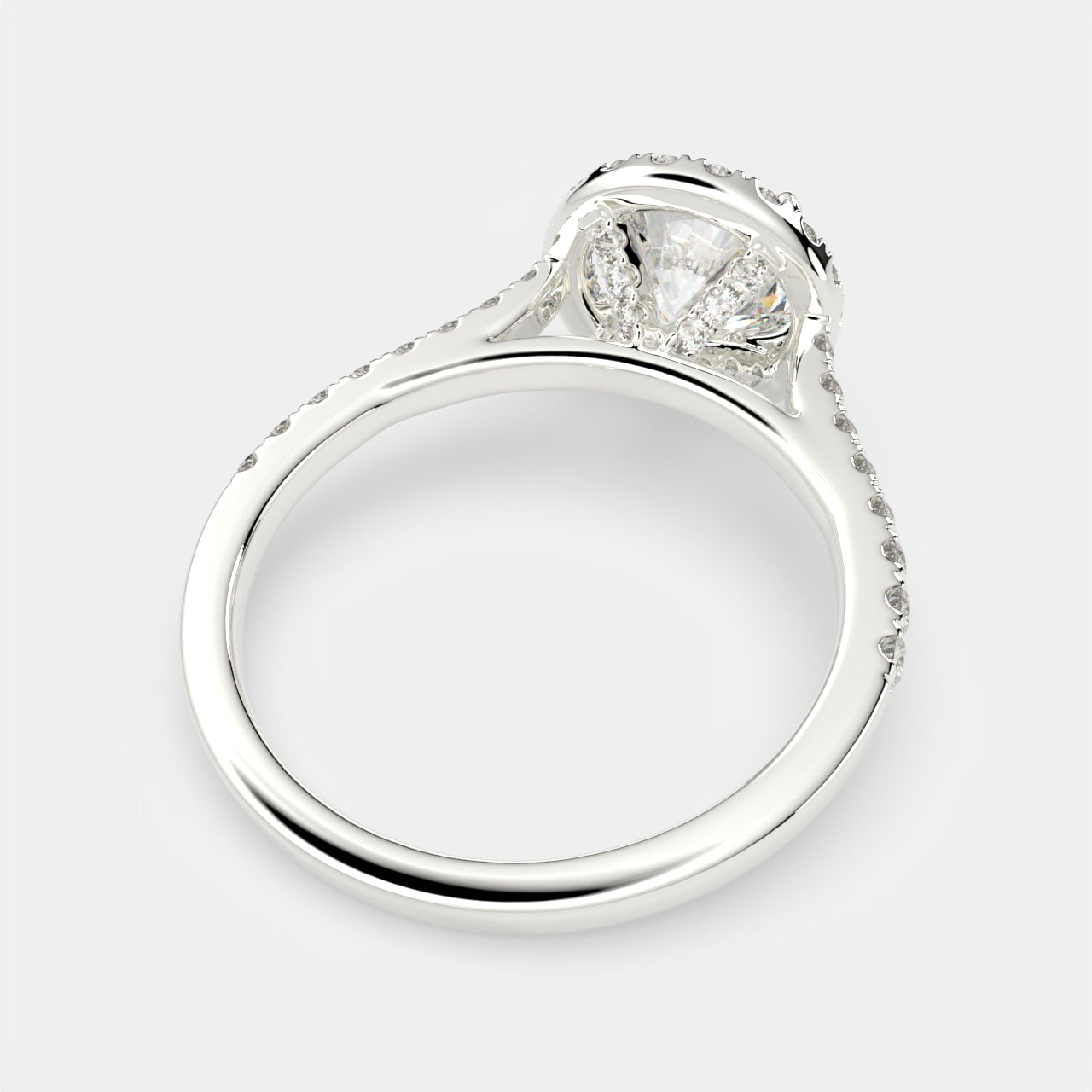 2.4 Carat VS1 D Lab Grown Diamond Halo Pave Round Ring