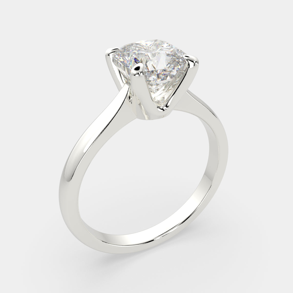 2 Carat VS1 D Lab Grown Diamond Solitaire Cushion Ring