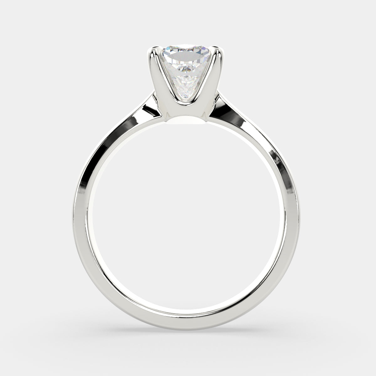 2 Carat VS1 D Lab Grown Diamond Solitaire Cushion Ring