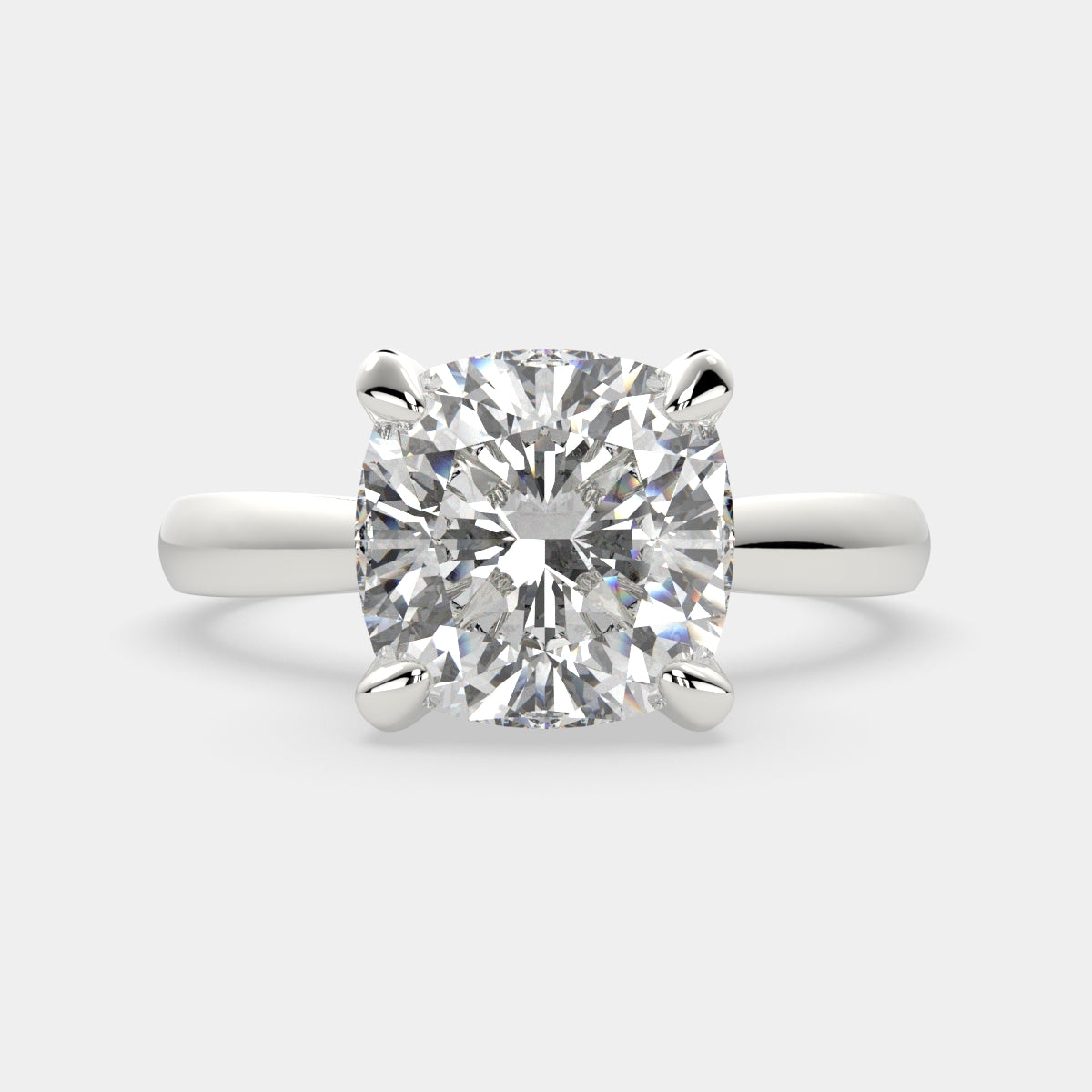 2 Carat VS1 D Lab Grown Diamond Solitaire Cushion Ring