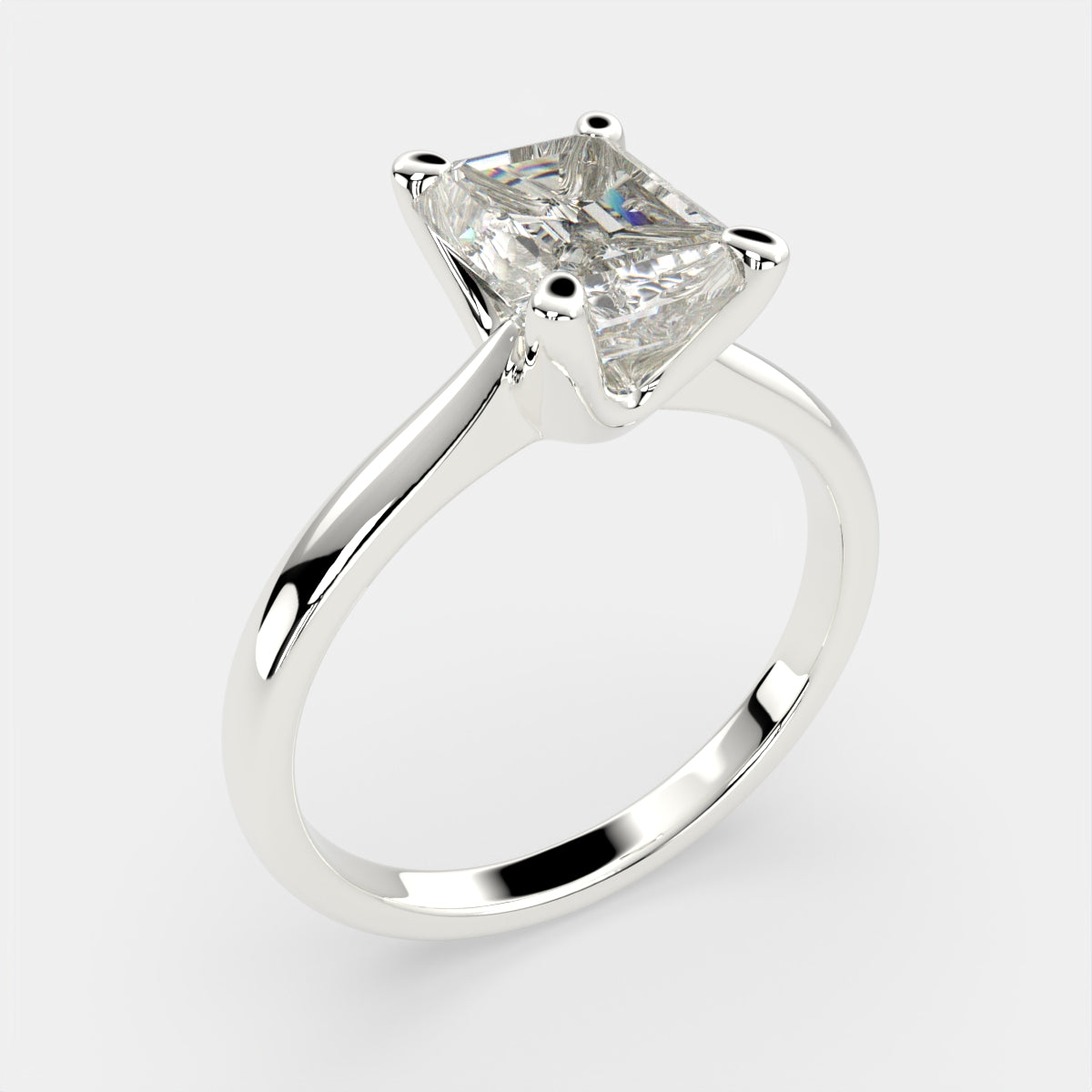 2 Carat VS1 D Lab Grown Diamond Solitaire Emerald Ring