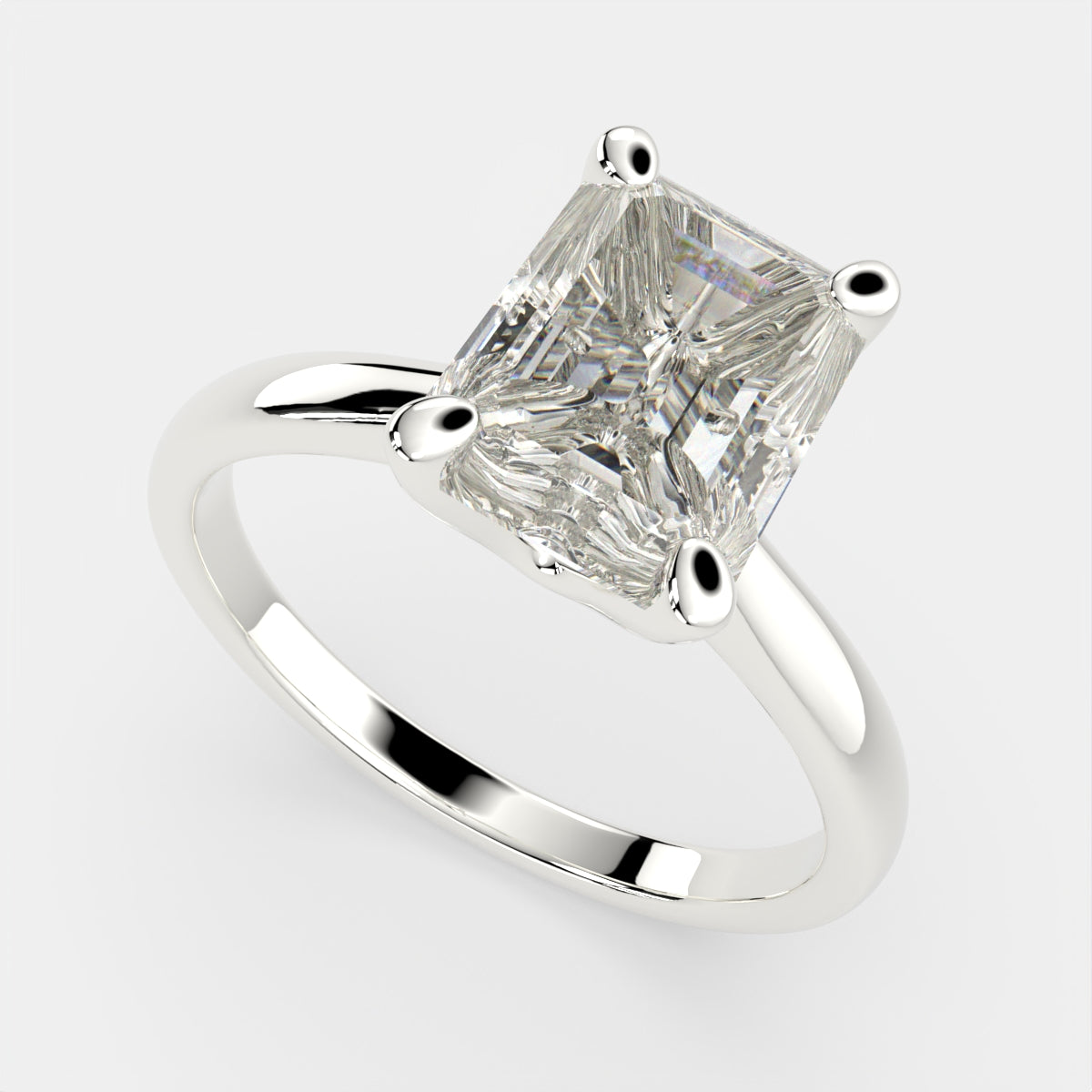 1 Carat VS1 D Lab Grown Diamond Solitaire Emerald Ring