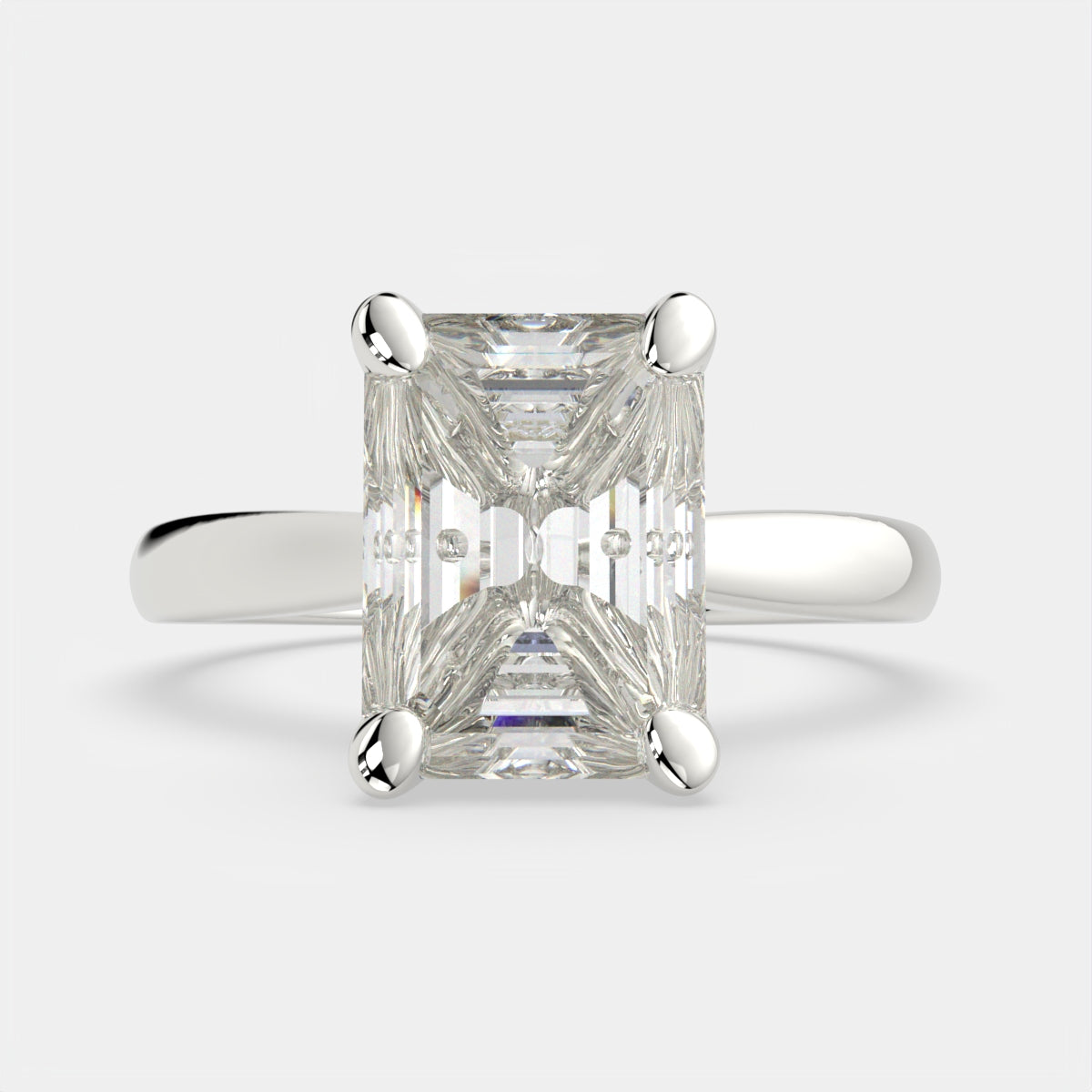 2 Carat VS1 D Lab Grown Diamond Solitaire Emerald Ring