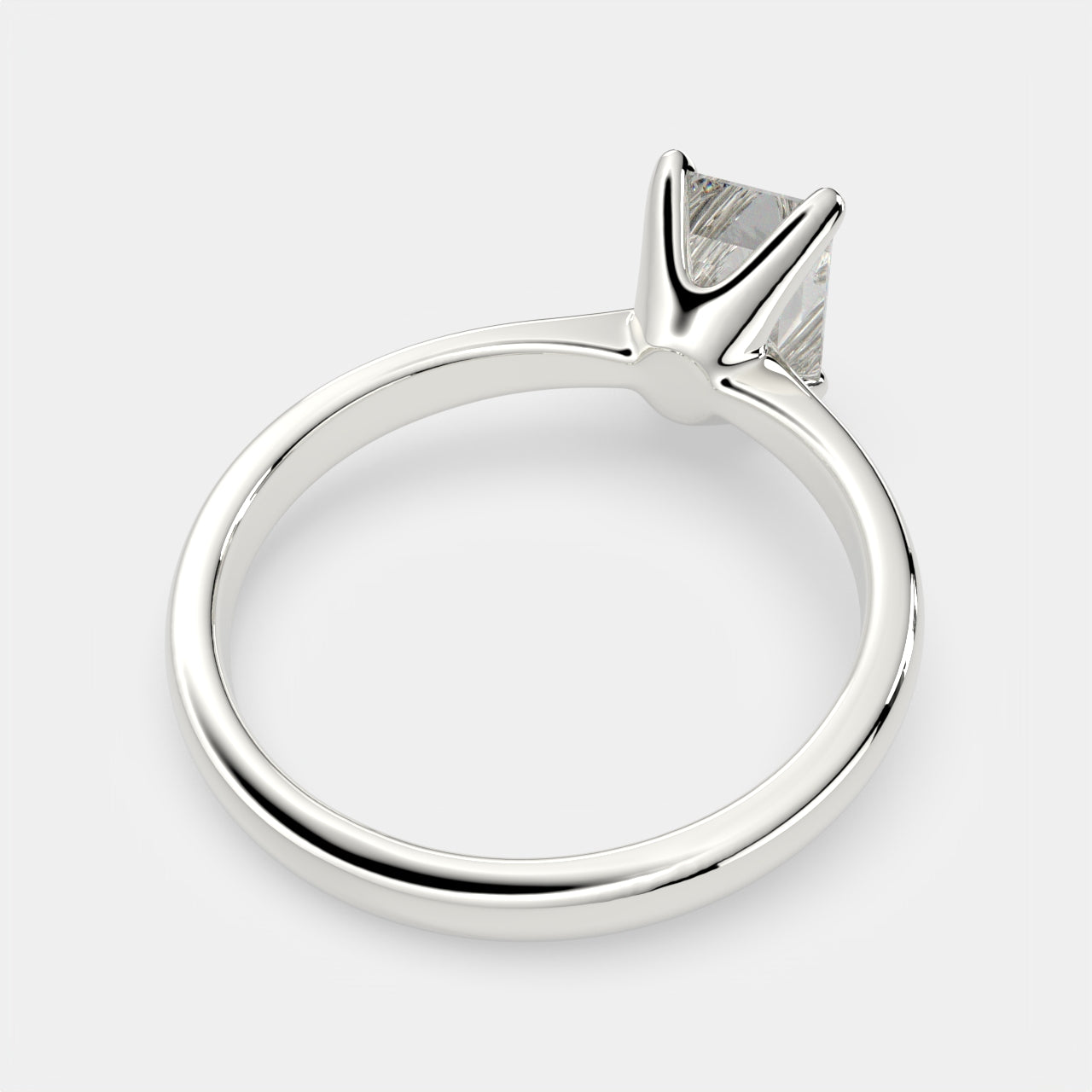 1 Carat VS1 D Lab Grown Diamond Solitaire Emerald Ring