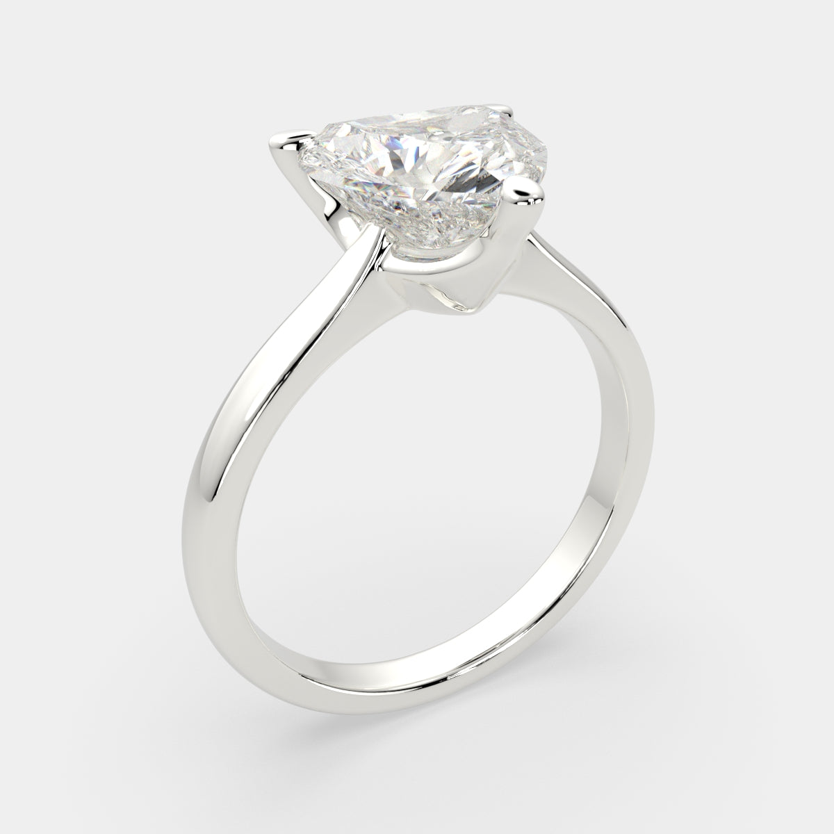 4 Carat VS1 D Lab Grown Diamond Solitaire Heart Ring