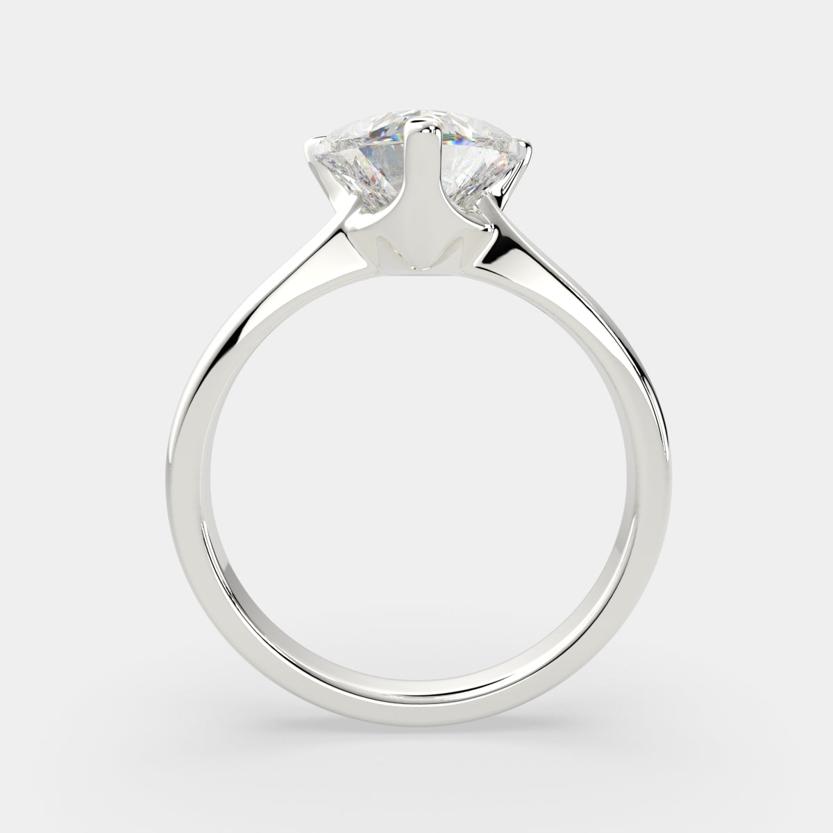 4 Carat VS1 D Lab Grown Diamond Solitaire Heart Ring