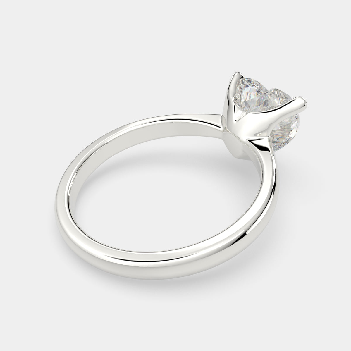 3 Carat VS1 D Lab Grown Diamond Solitaire Heart Ring