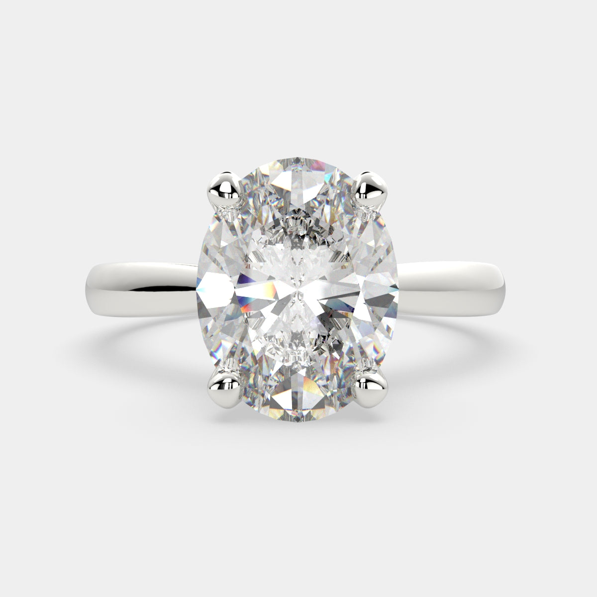 1 Carat VS1 D Lab Grown Diamond Solitaire Oval Ring