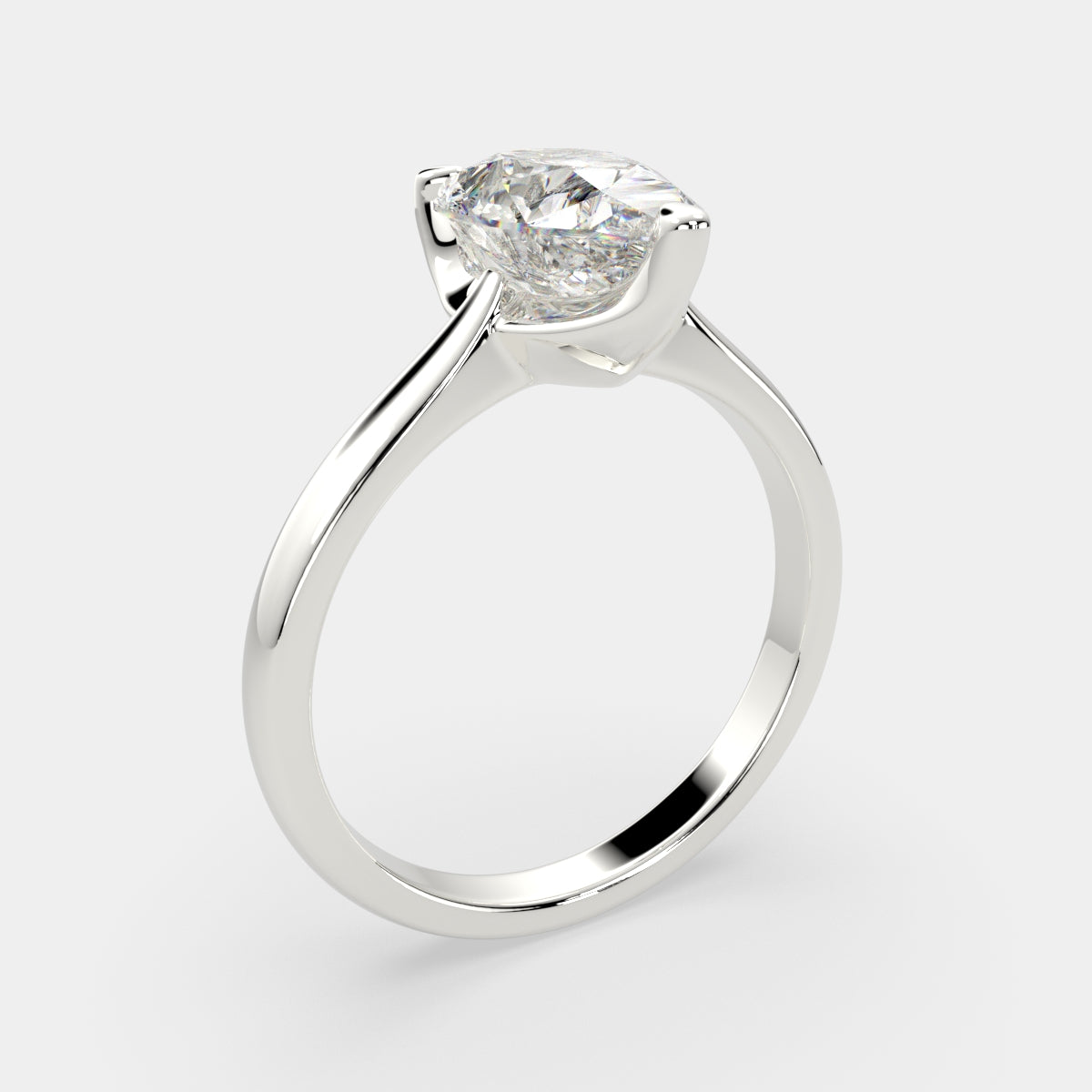 3 Carat VS1 D Lab Grown Diamond Solitaire Pear Ring
