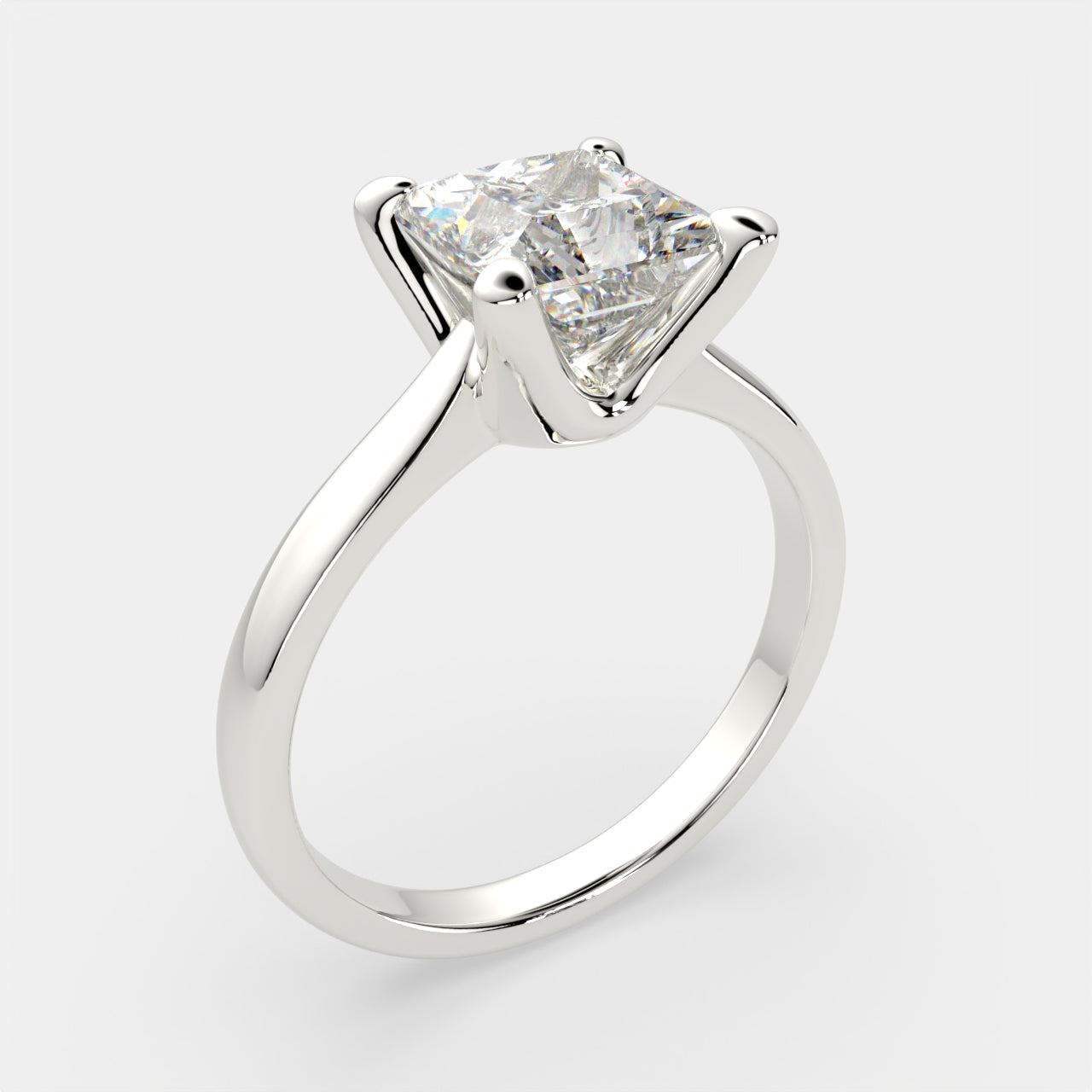 1 Carat VS1 D Lab Grown Diamond Solitaire Princess Ring