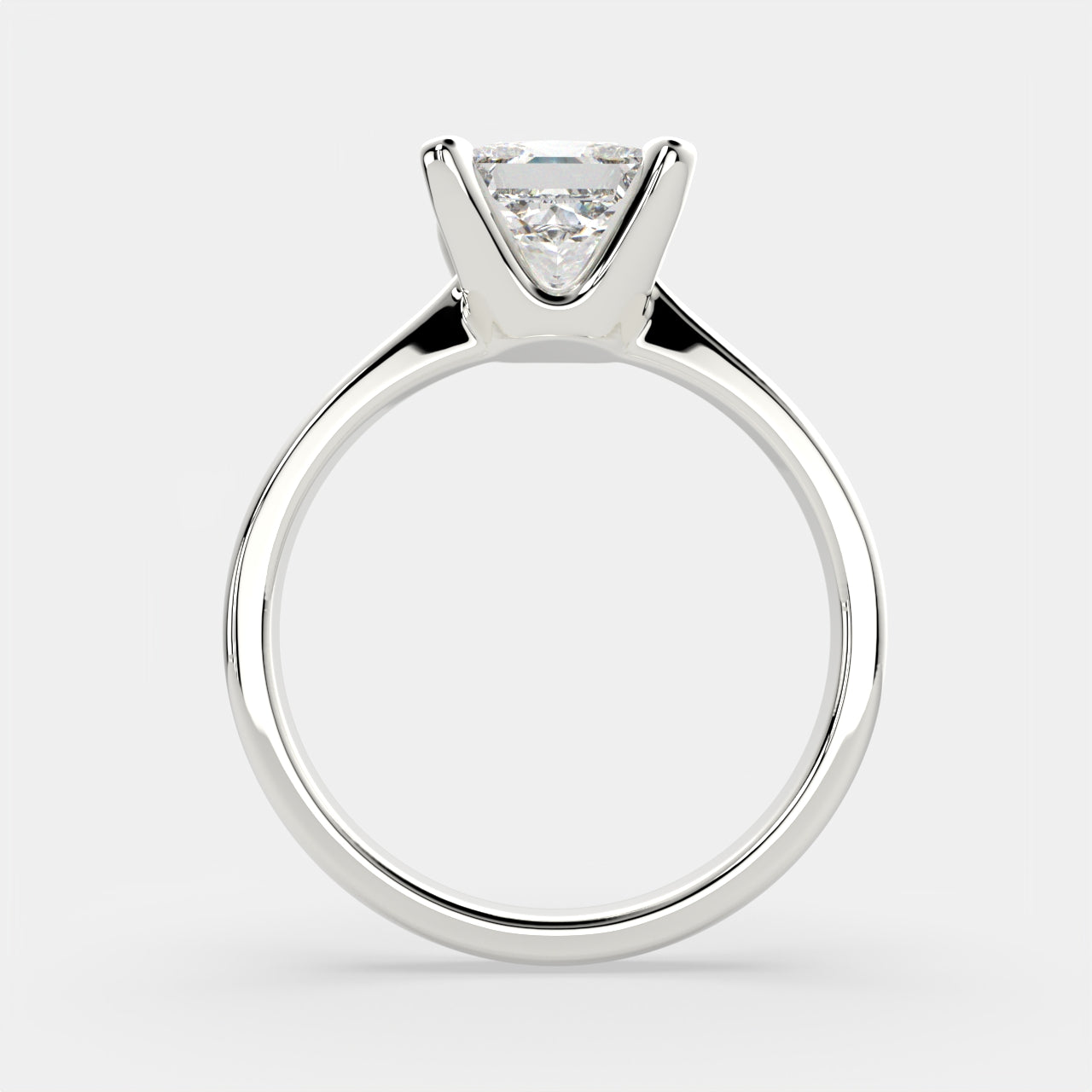 2 Carat VS1 D Lab Grown Diamond Solitaire Princess Ring