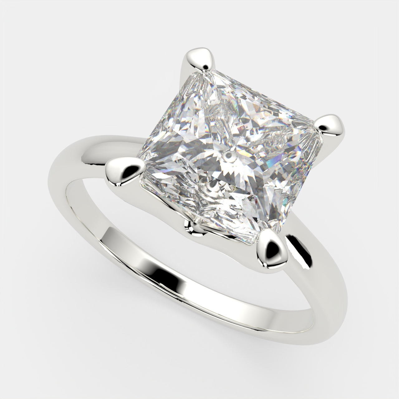 3 Carat VS1 D Lab Grown Diamond Solitaire Princess Ring