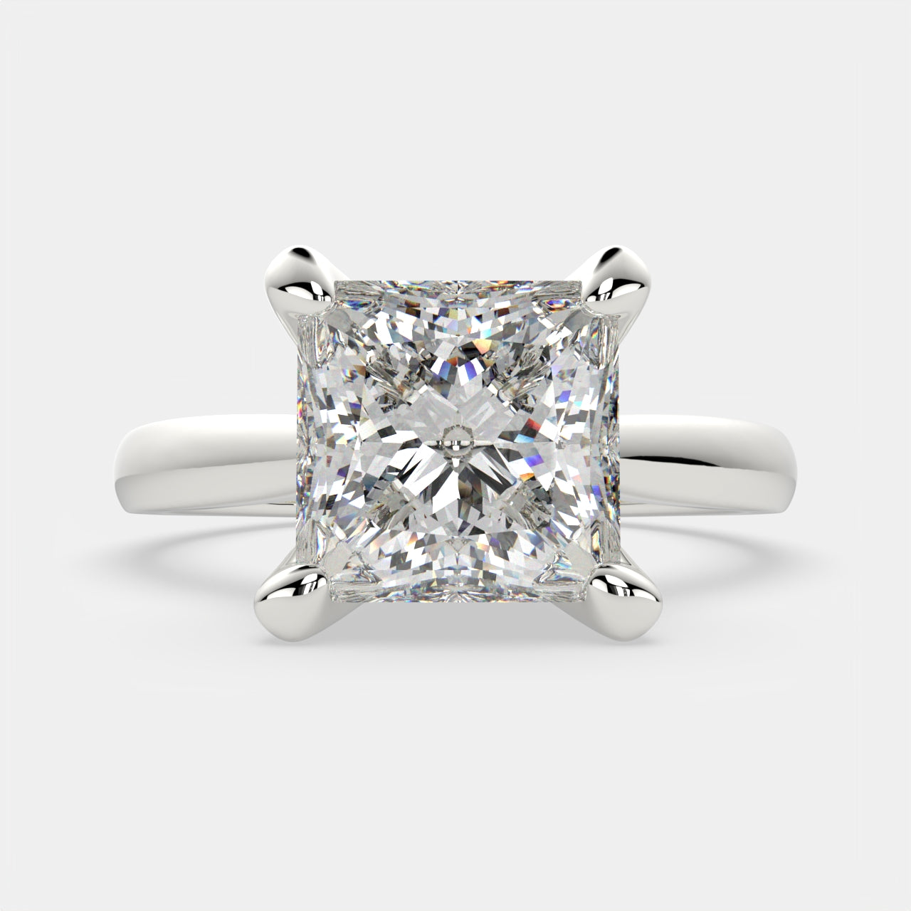 1 Carat VS1 D Lab Grown Diamond Solitaire Princess Ring