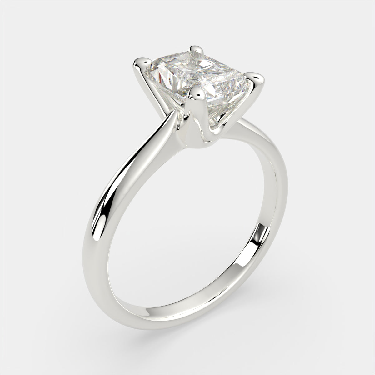 4 Carat VS1 D Lab Grown Diamond Solitaire Radiant Ring
