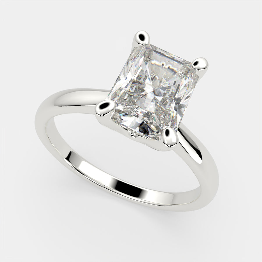 Juliana 4 Carat Radiant Cut Classic Solitaire Engagement Ring