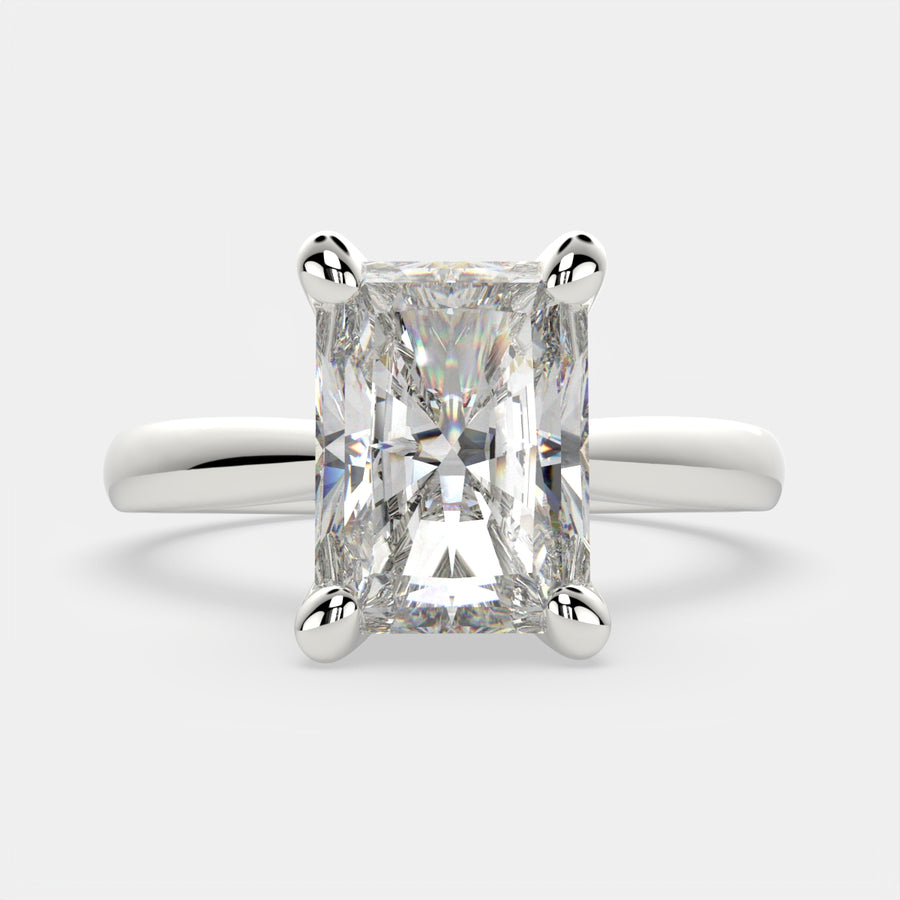 Juliana 4 Carat Radiant Cut Classic Solitaire Engagement Ring