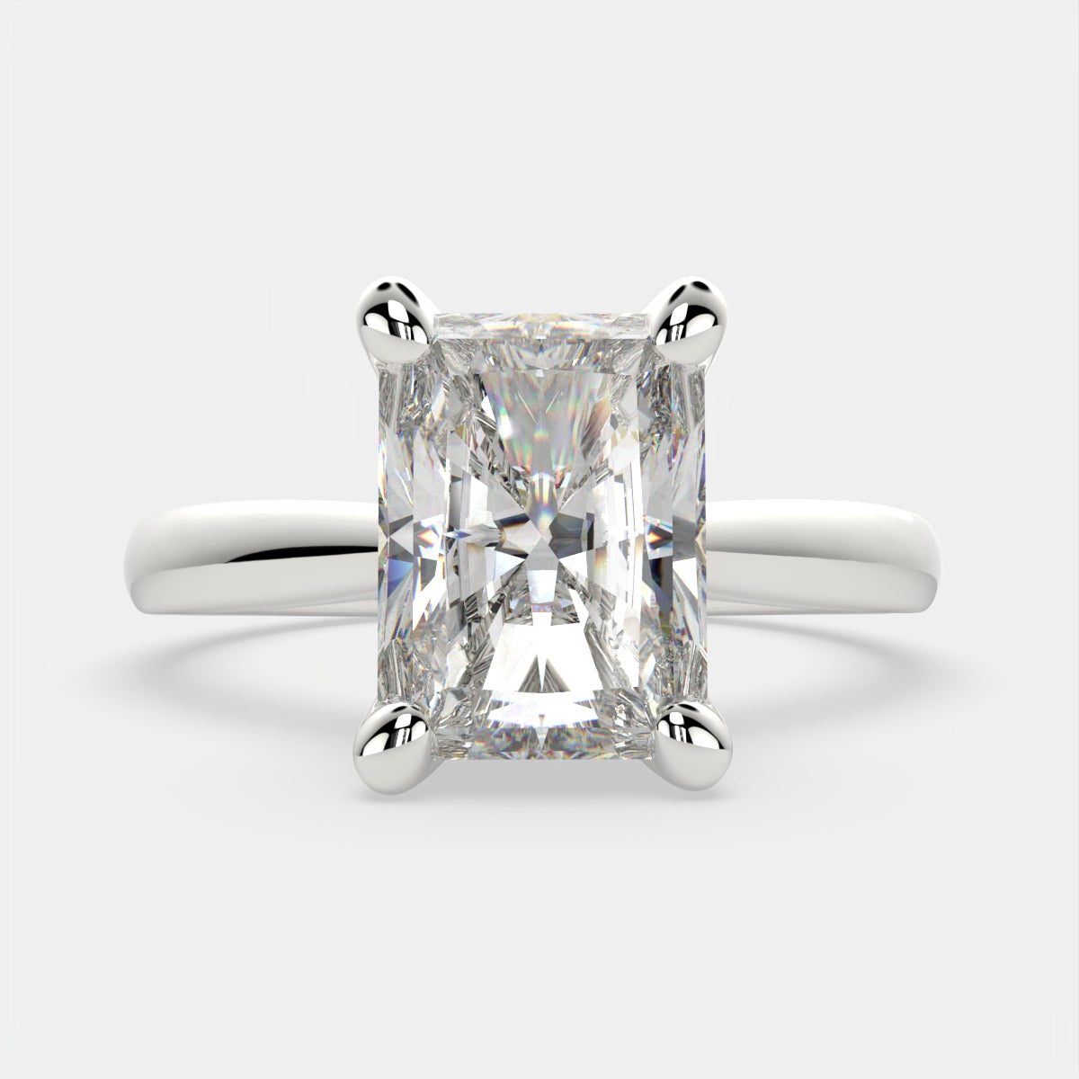 1 Carat VS1 D Lab Grown Diamond Solitaire Radiant Ring