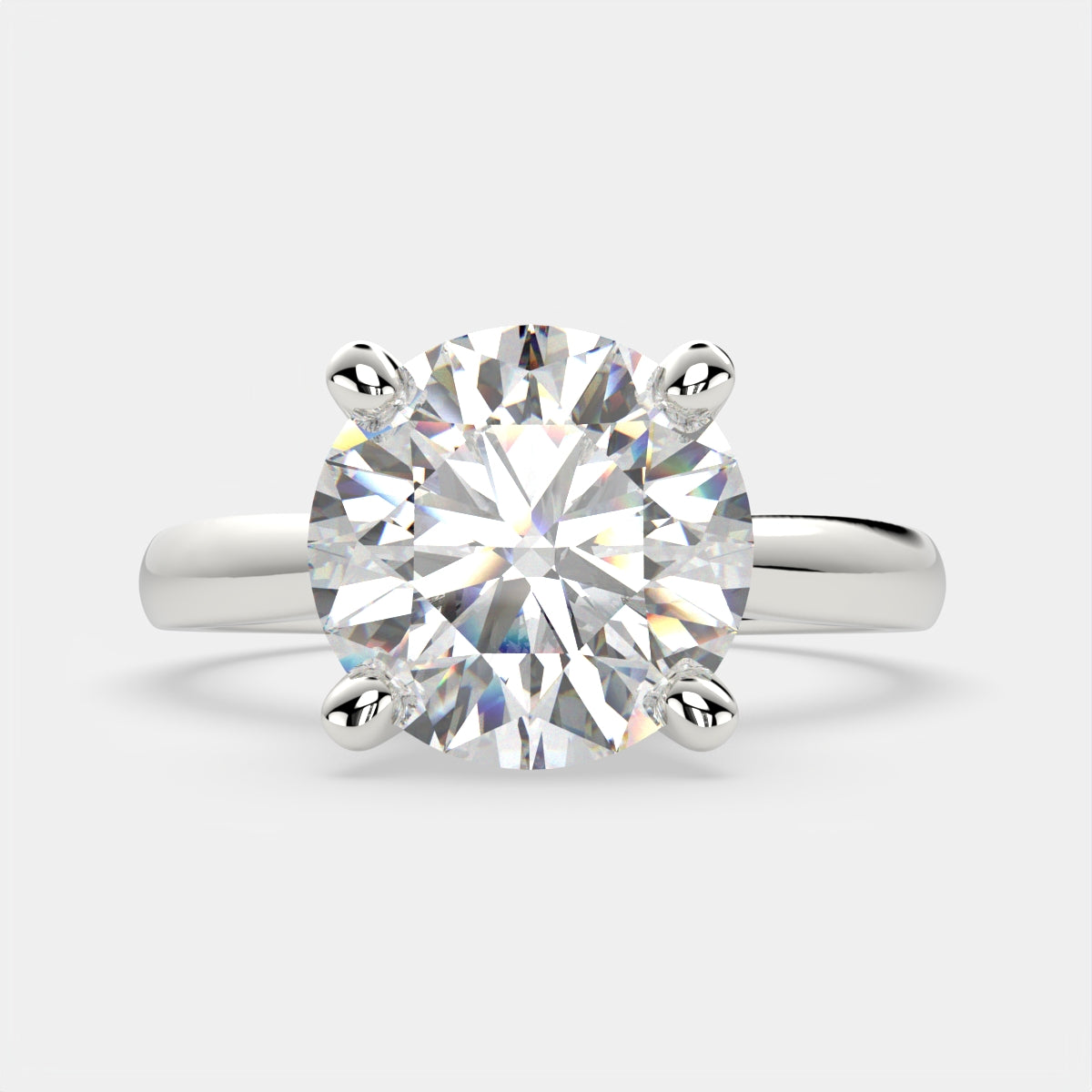 3 Carat VS1 D Lab Grown Diamond Solitaire Round Ring