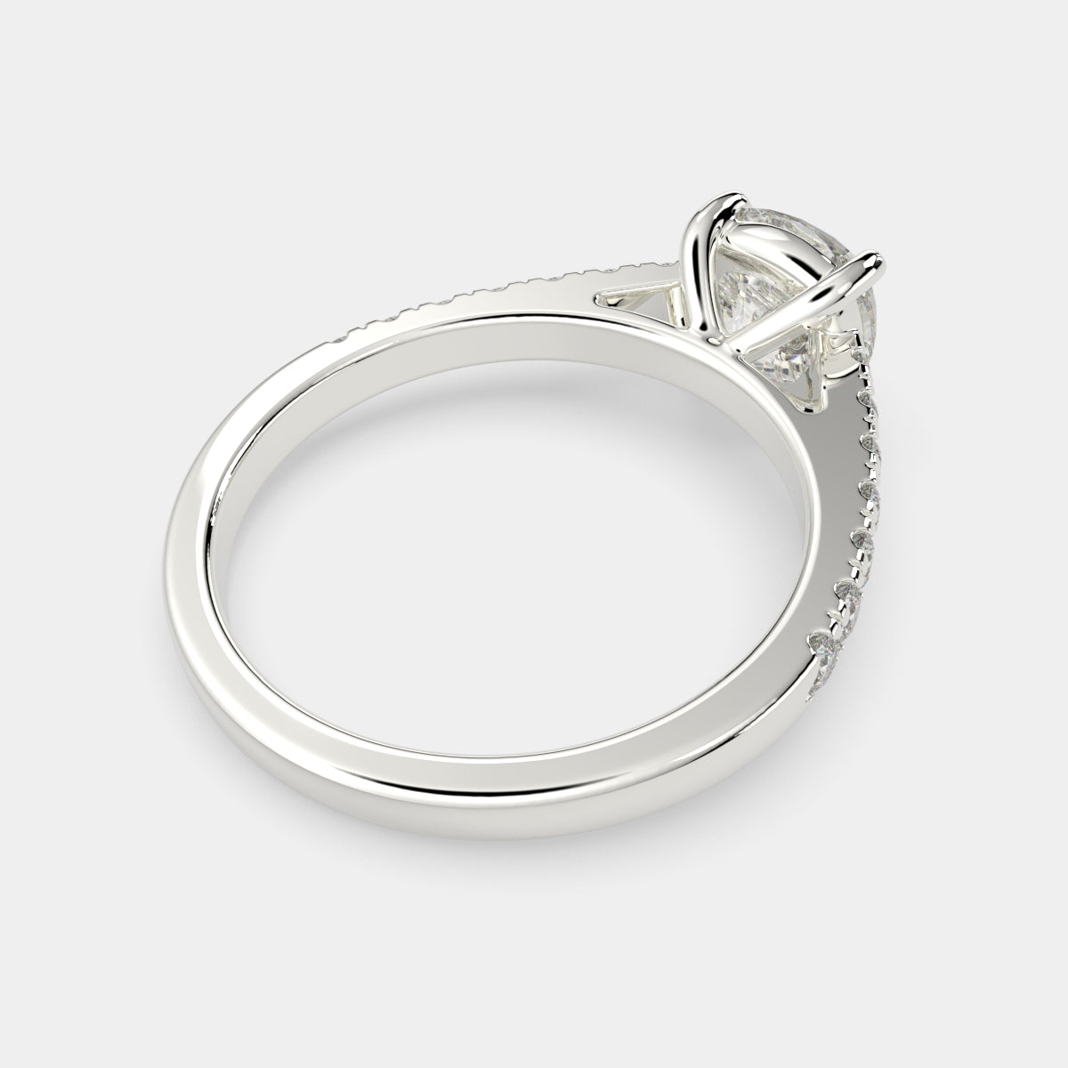 3.3 Carat VS1 D Lab Grown Diamond Pave Cushion Ring
