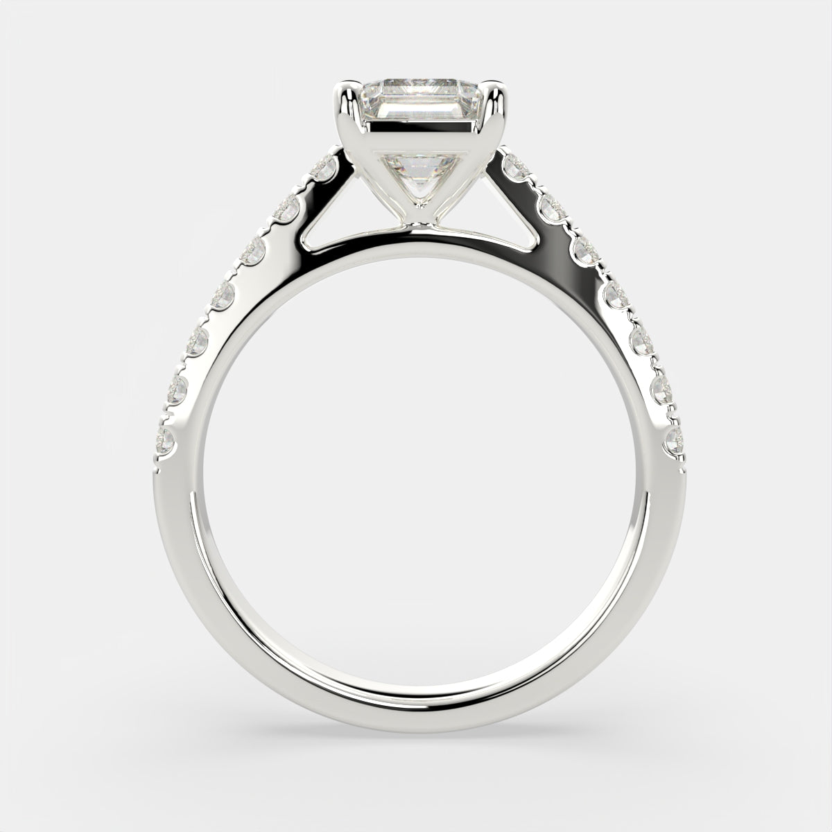 2.3 Carat VS1 D Lab Grown Diamond Pave Emerald Ring