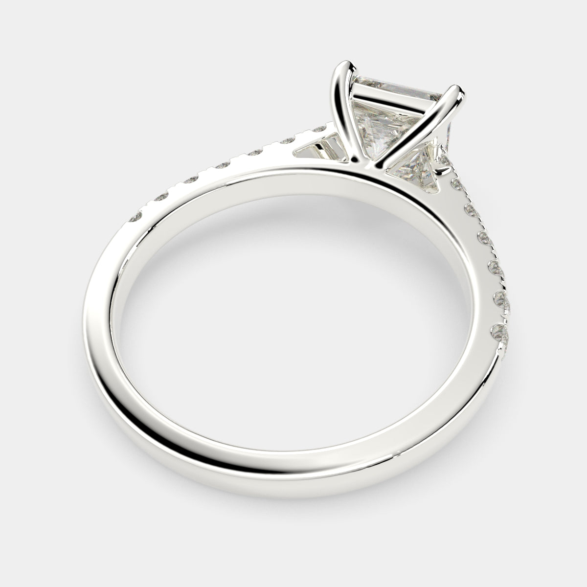 2.3 Carat VS1 D Lab Grown Diamond Pave Emerald Ring