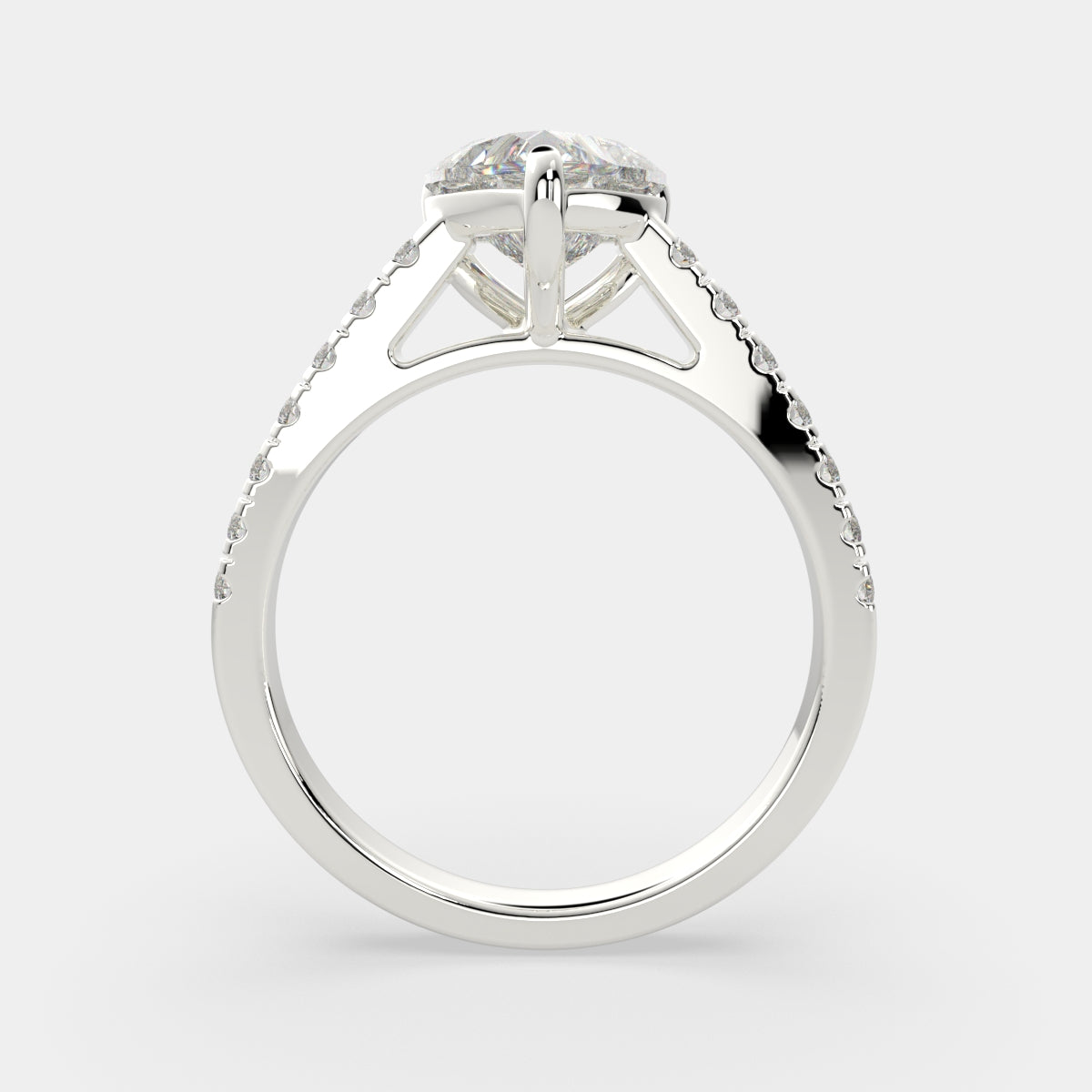 2.3 Carat VS1 D Lab Grown Diamond Pave Heart Ring