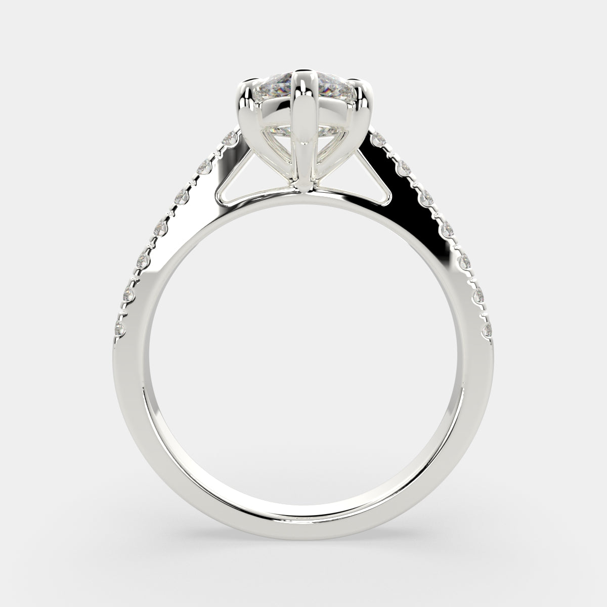 3.3 Carat VS1 D Lab Grown Diamond Pave Marquise Ring