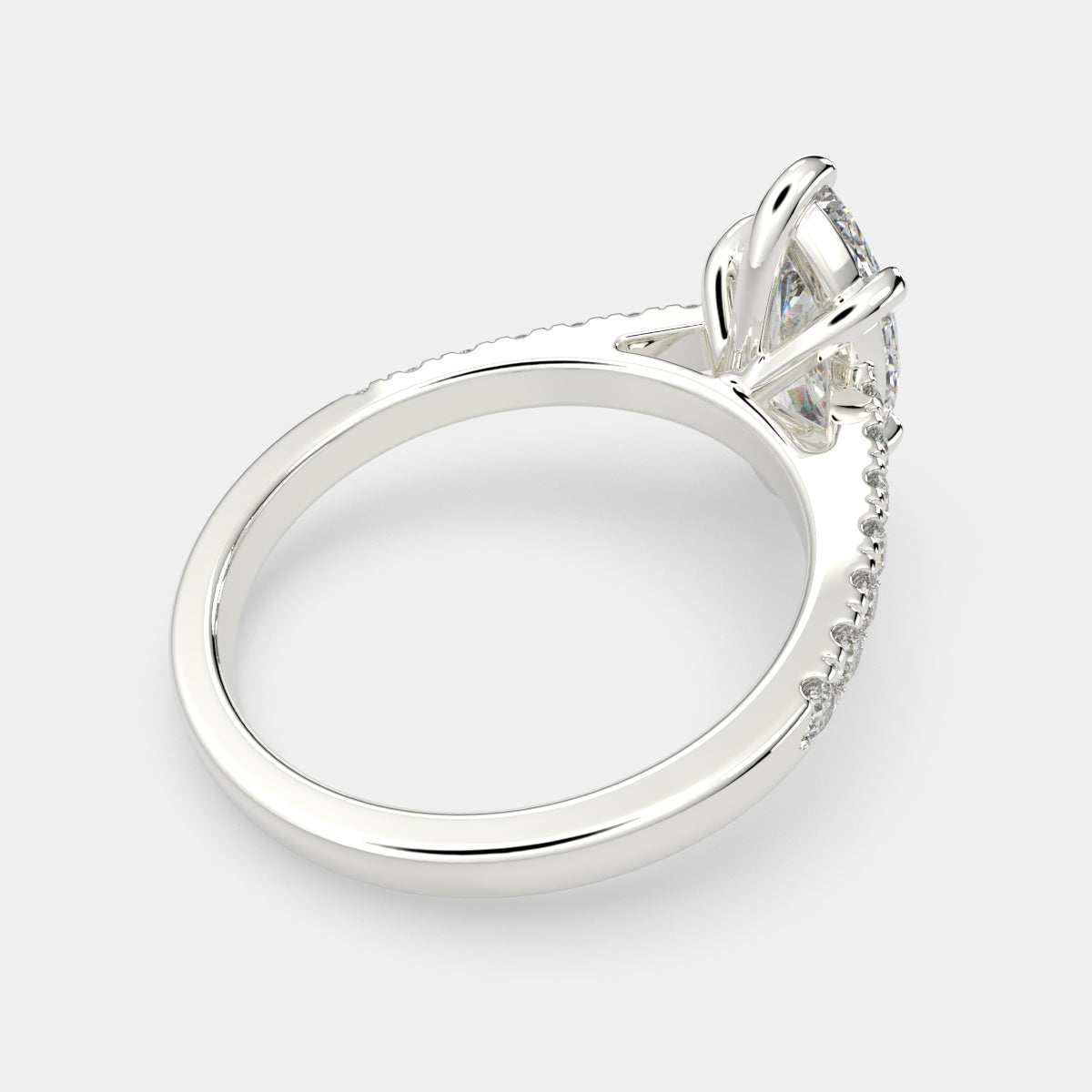 3.3 Carat VS1 D Lab Grown Diamond Pave Marquise Ring
