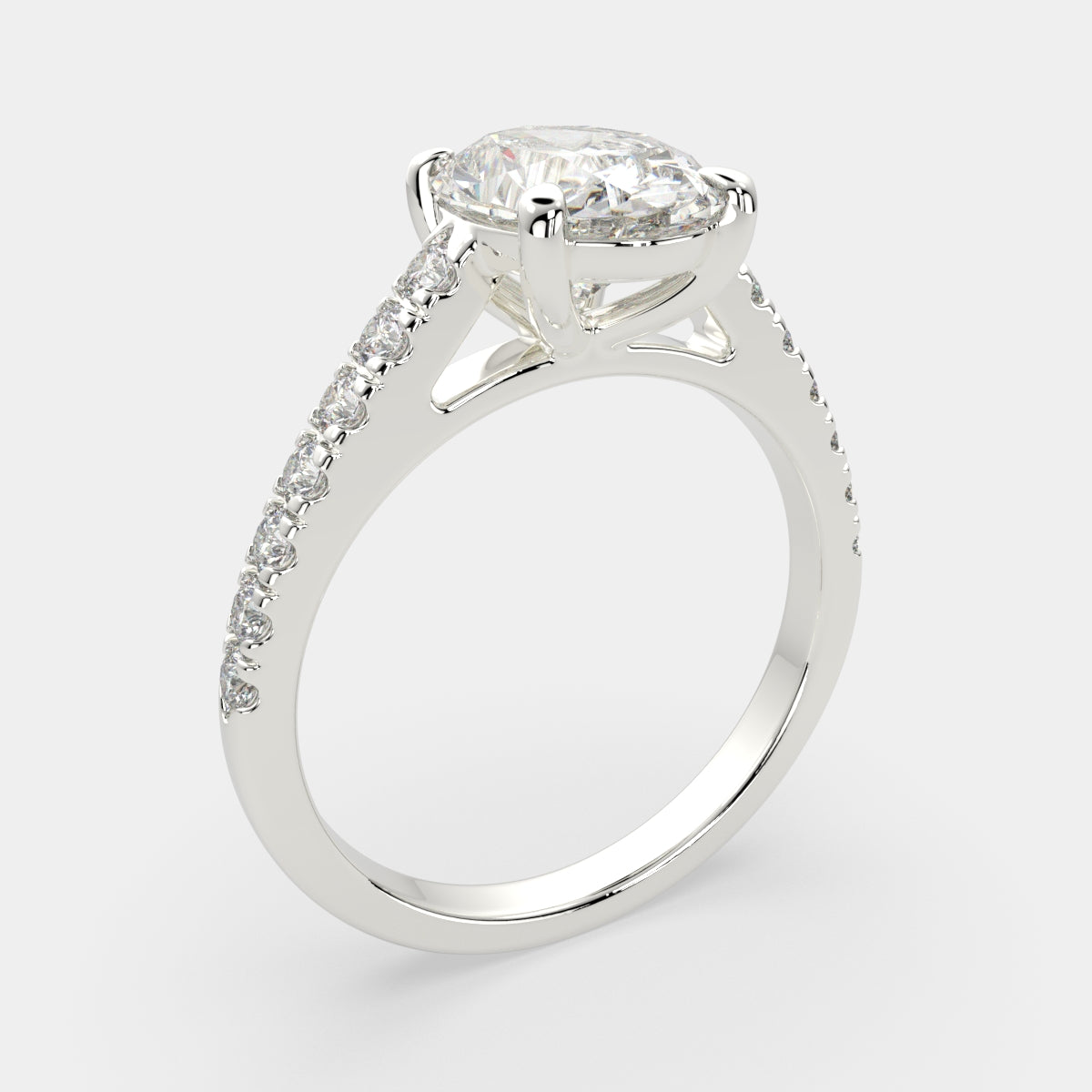 1.3 Carat VS1 D Lab Grown Diamond Pave Oval Ring